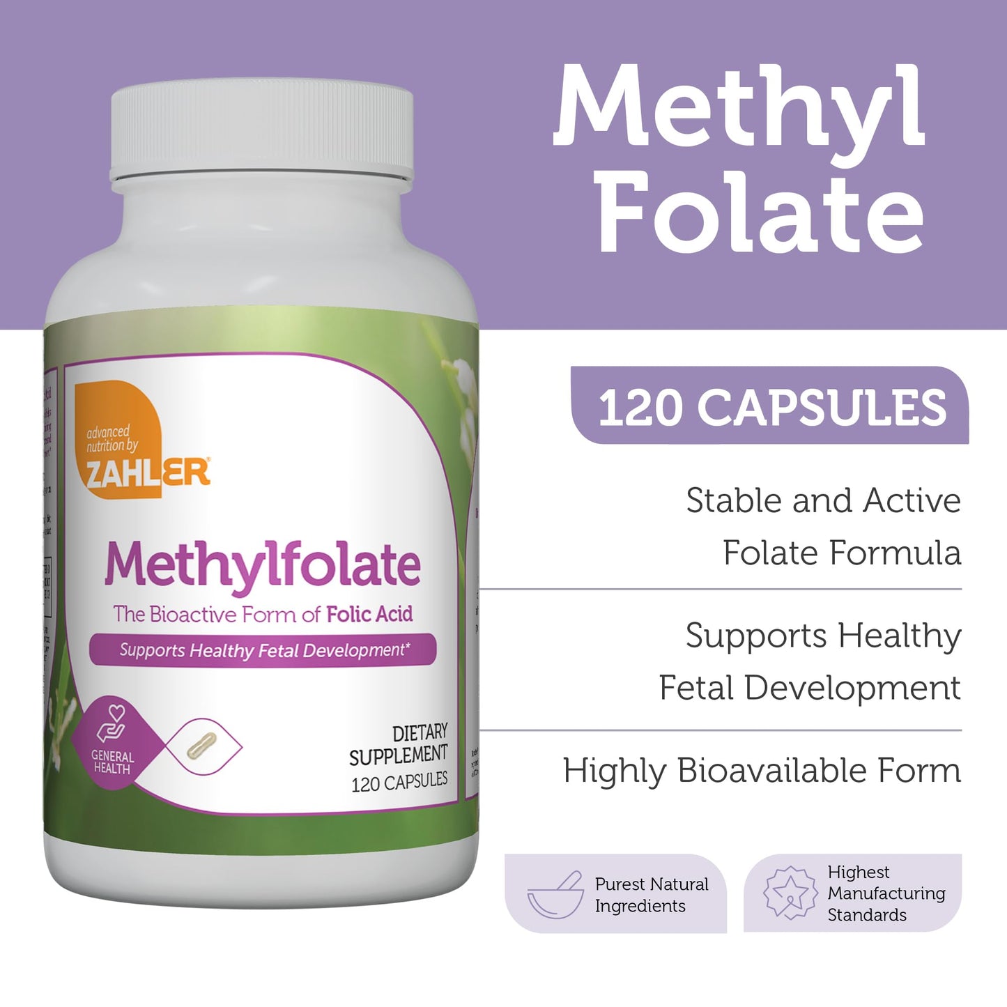 Zahler Methylfolate Capsule 120 Count