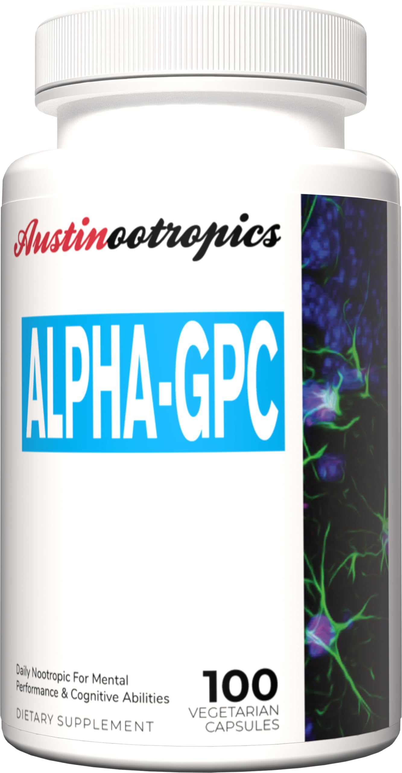 Austinootropics Alpha-GPC 500mg Capsules, 100 Count