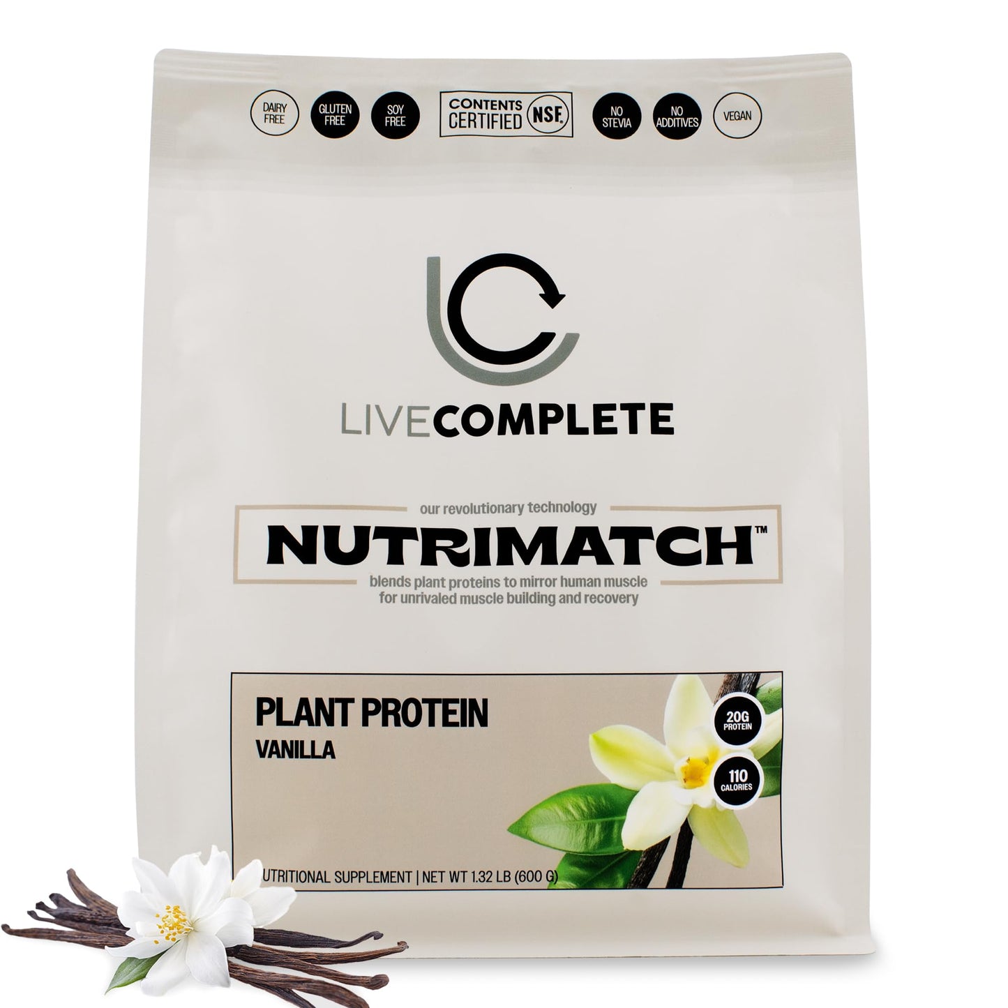 LiveComplete NutriMatch Plant Protein Powder Vanilla 21 Servings