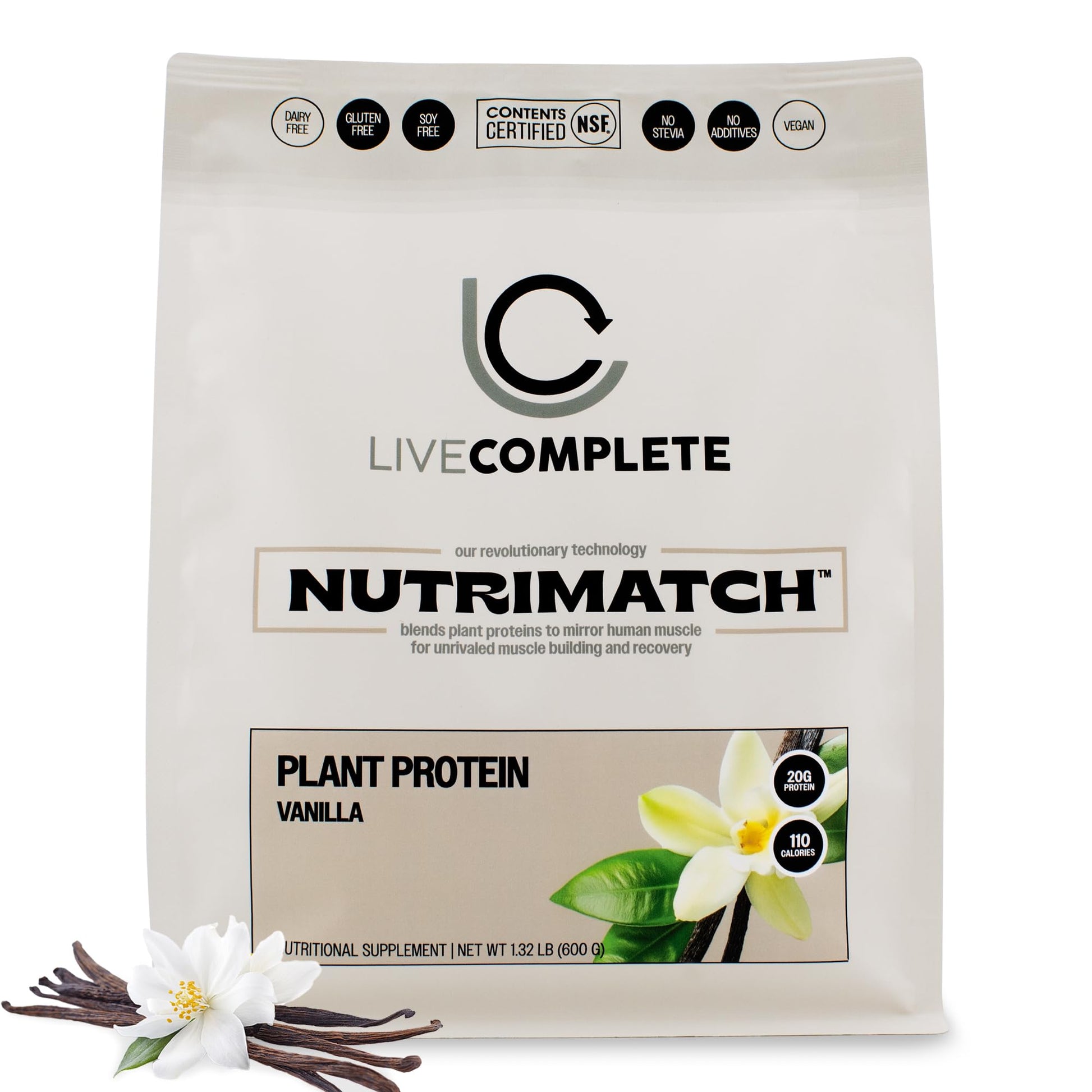 LiveComplete NutriMatch Plant Protein Powder Vanilla 21 Servings