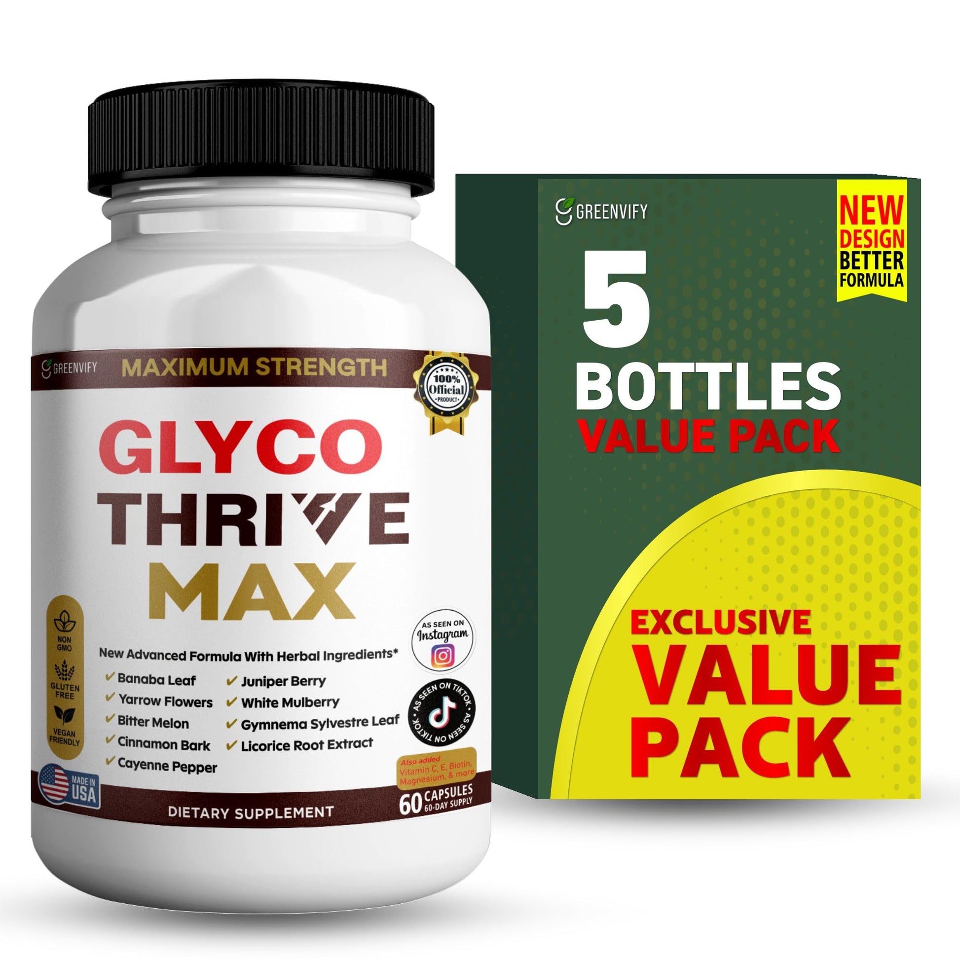 GREENVIFY Glyco Thrive Max, 60 Capsules