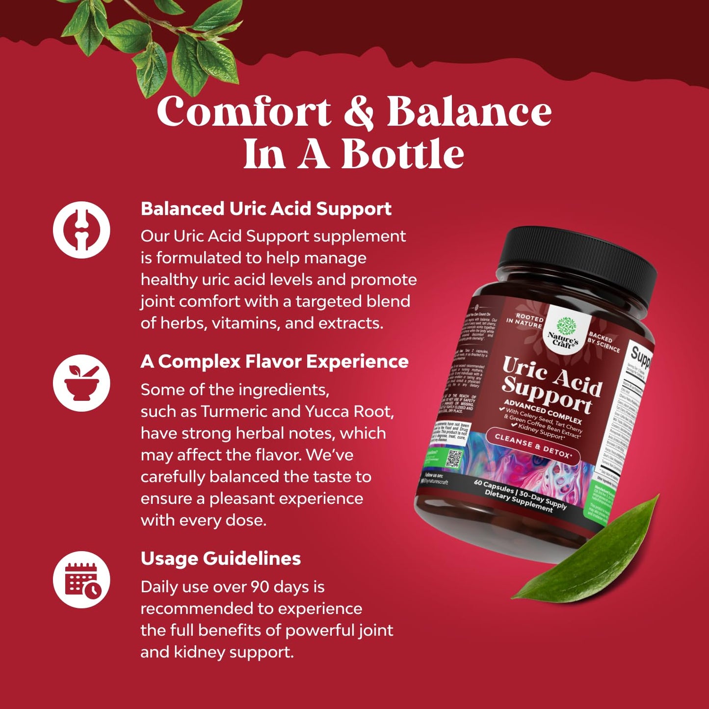 Natures Craft Green Coffee Bean Extract for Uric Acid Cleanse & Detox Capsule, 60 Count