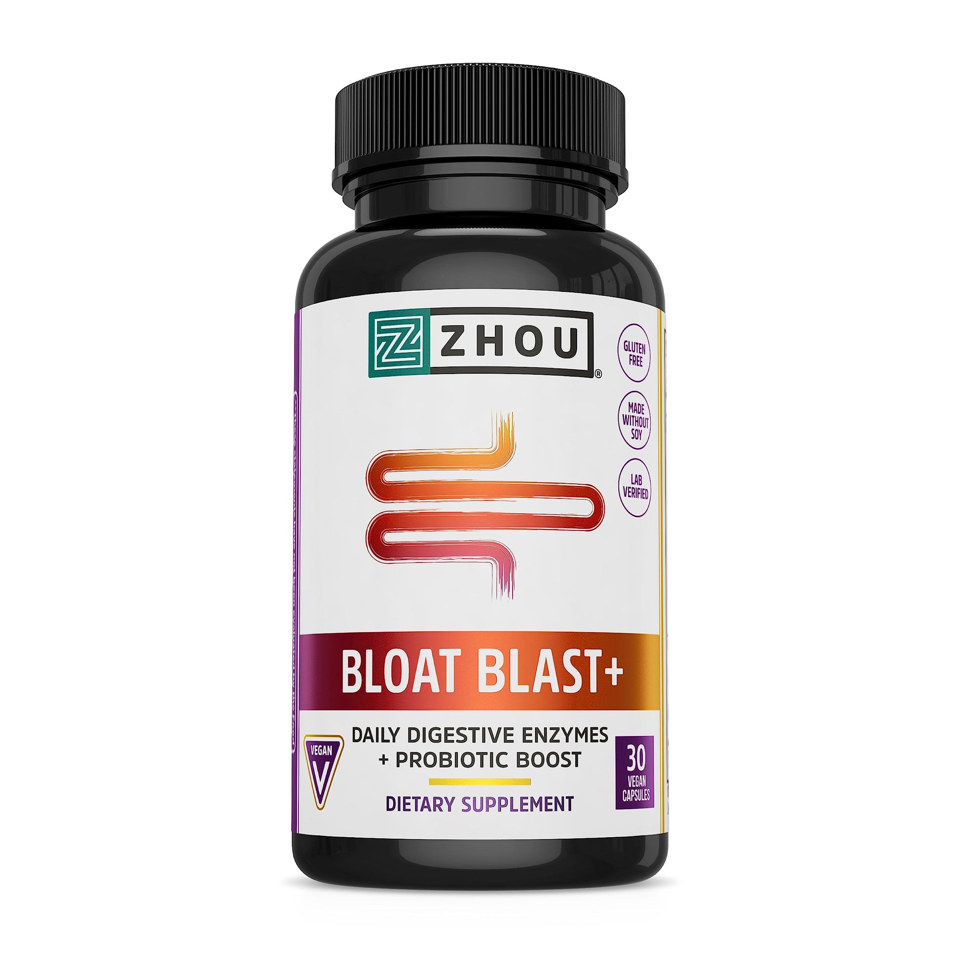 Zhou Bloat Blast+ Digestive Enzymes with Probiotics Capsule, 30 Capsules