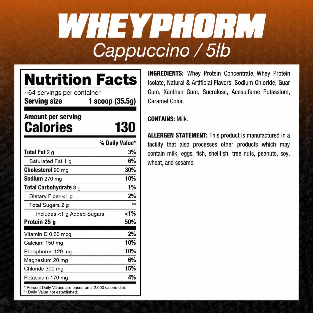 Dragon Pharma WheyPhorm Whey Protein Blend Powder, 80 Servings, 5 lb