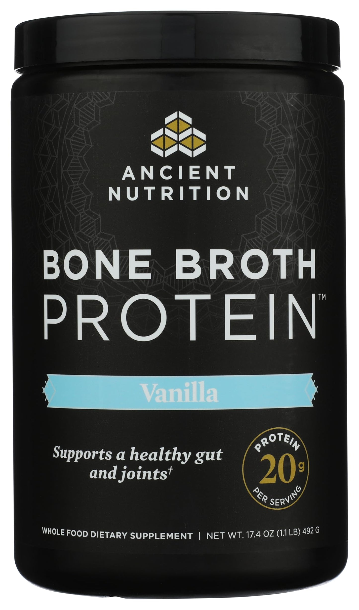 Ancient Nutrition Grass Fed Bone Broth Protein Powder 17.4