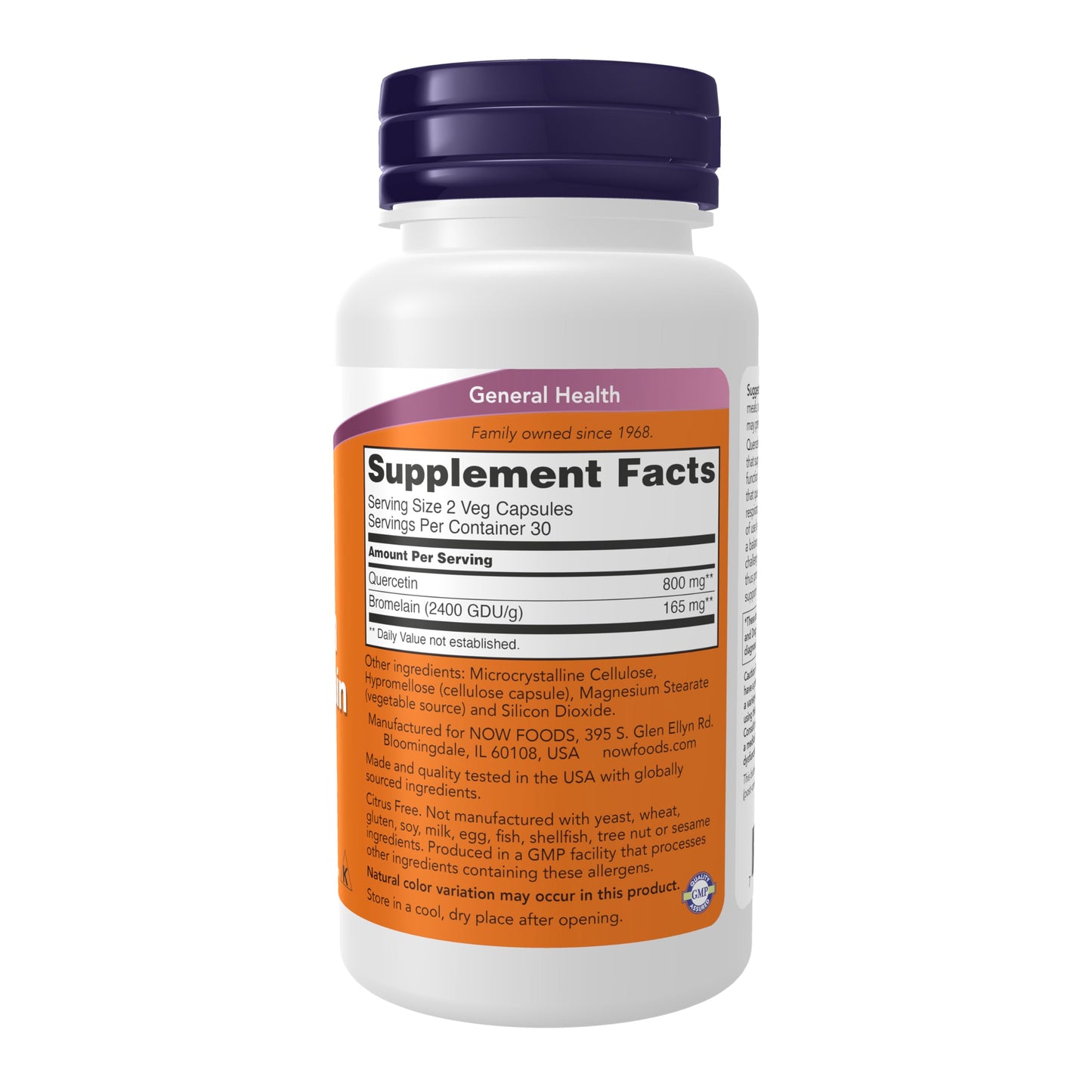 NOW Foods Quercetin with Bromelain 60 Veg Capsules