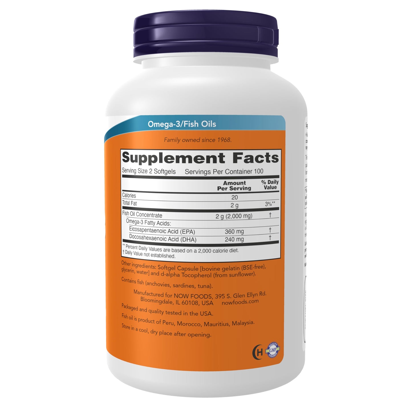 NOW Foods Omega-3 180 EPA / 120 DHA Softgels 200
