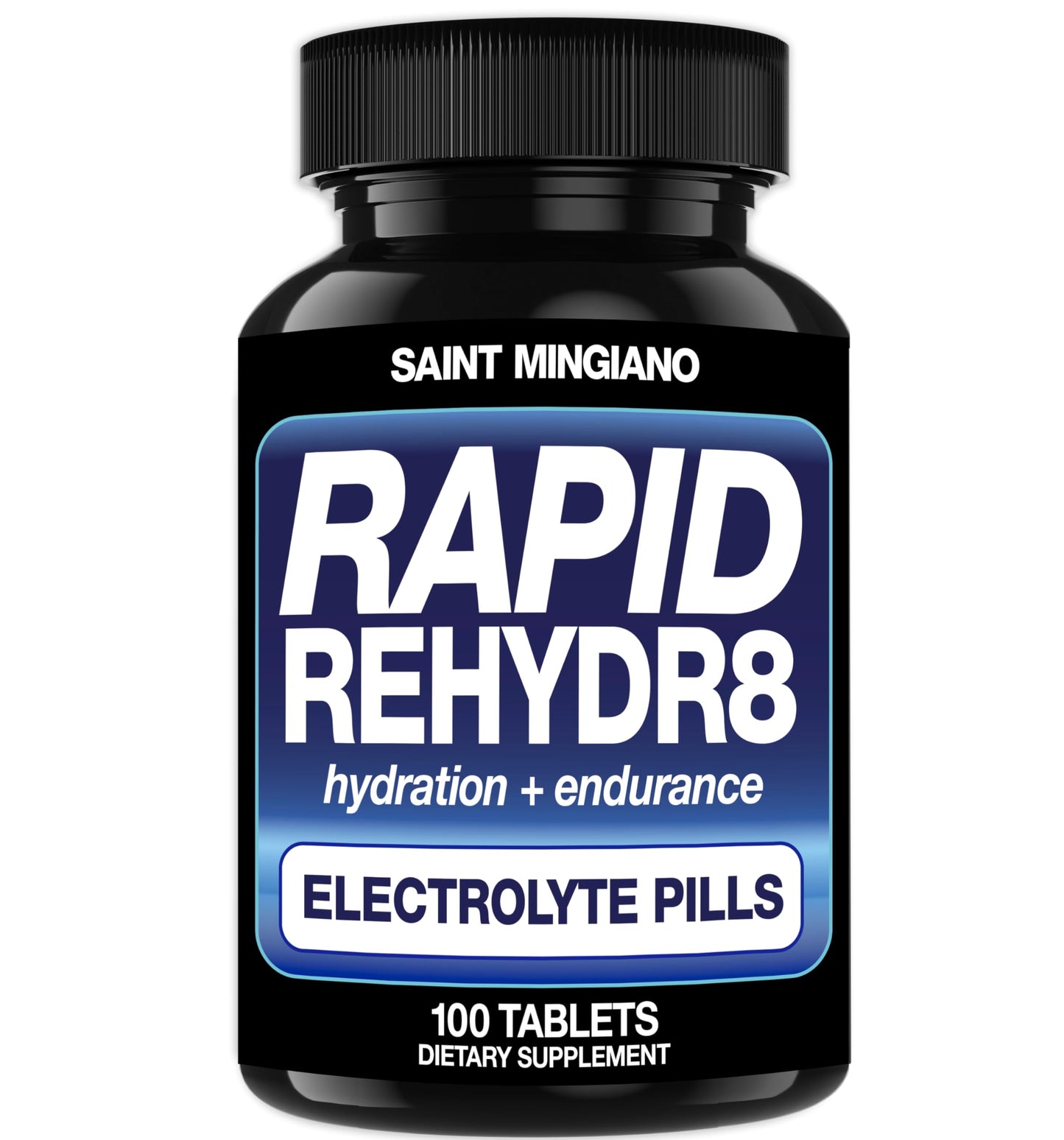 Saint Mingiano Rapid Rehydr8 Electrolyte Supplements – Aid in the Prevention of Cramping and Supports Muscle Endurance and Recovery, 100 Capsules