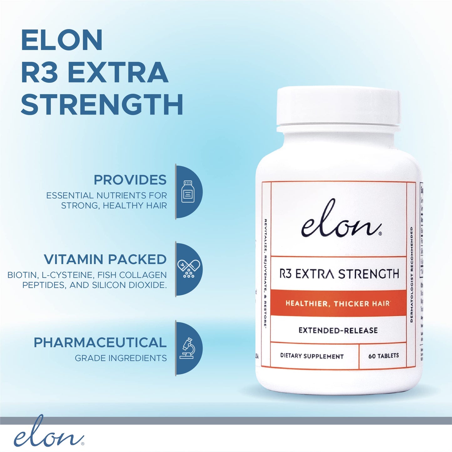 Elon R3 Extra Strength for Hair Growth 120 Capsules
