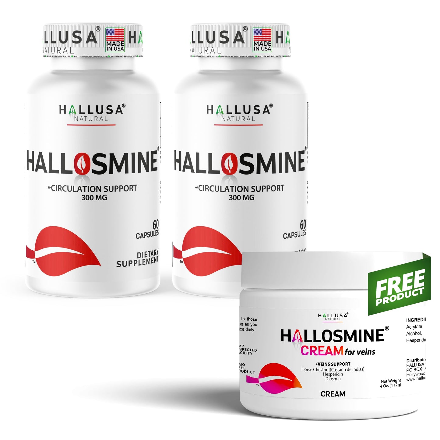 Hallusa Natural Hallosmine 300 mg Diosmin 120 Capsules