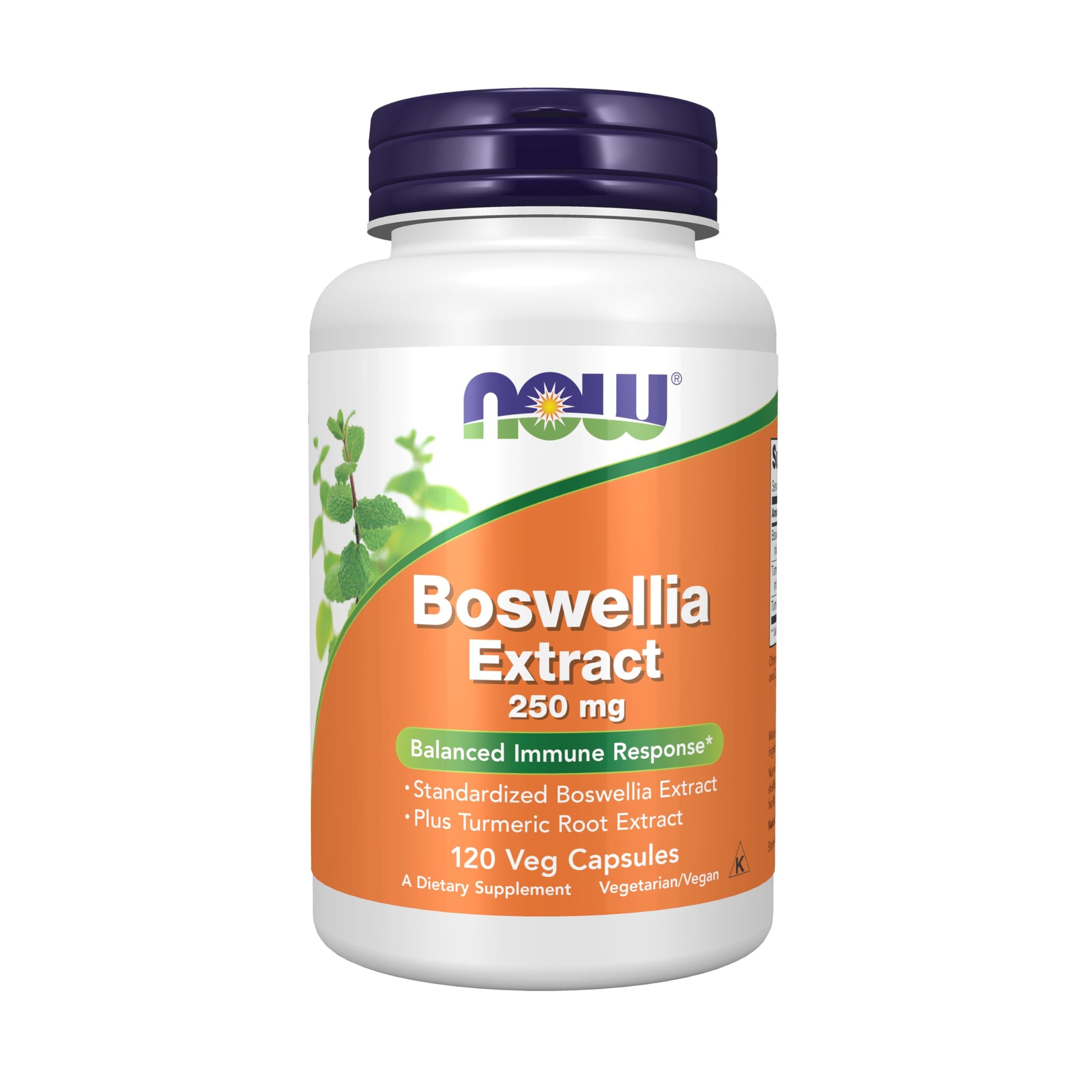 NOW Foods Boswellia Extract 250 mg, plus Turmeric Root Extract, 120 Veg Capsules