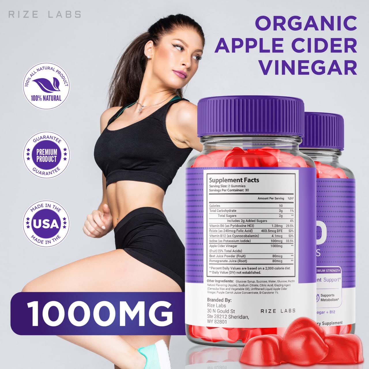 Rize Labs 2nd Life Keto ACV Gummies, 300 Gummies