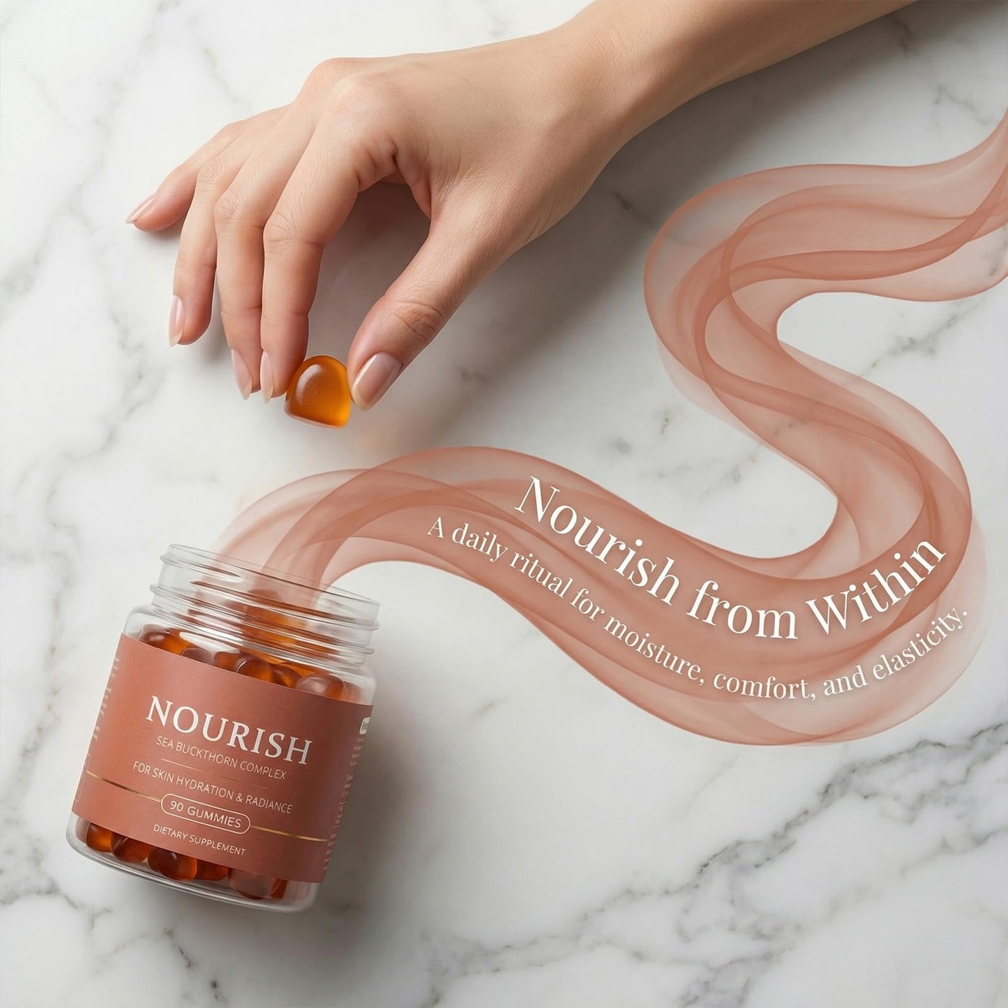 Maidlure Nourish Sea Buckthorn Gummies, Feminine Balance Supplement with Sea Buckthorn Oil and Omega-7, 90 Gummies