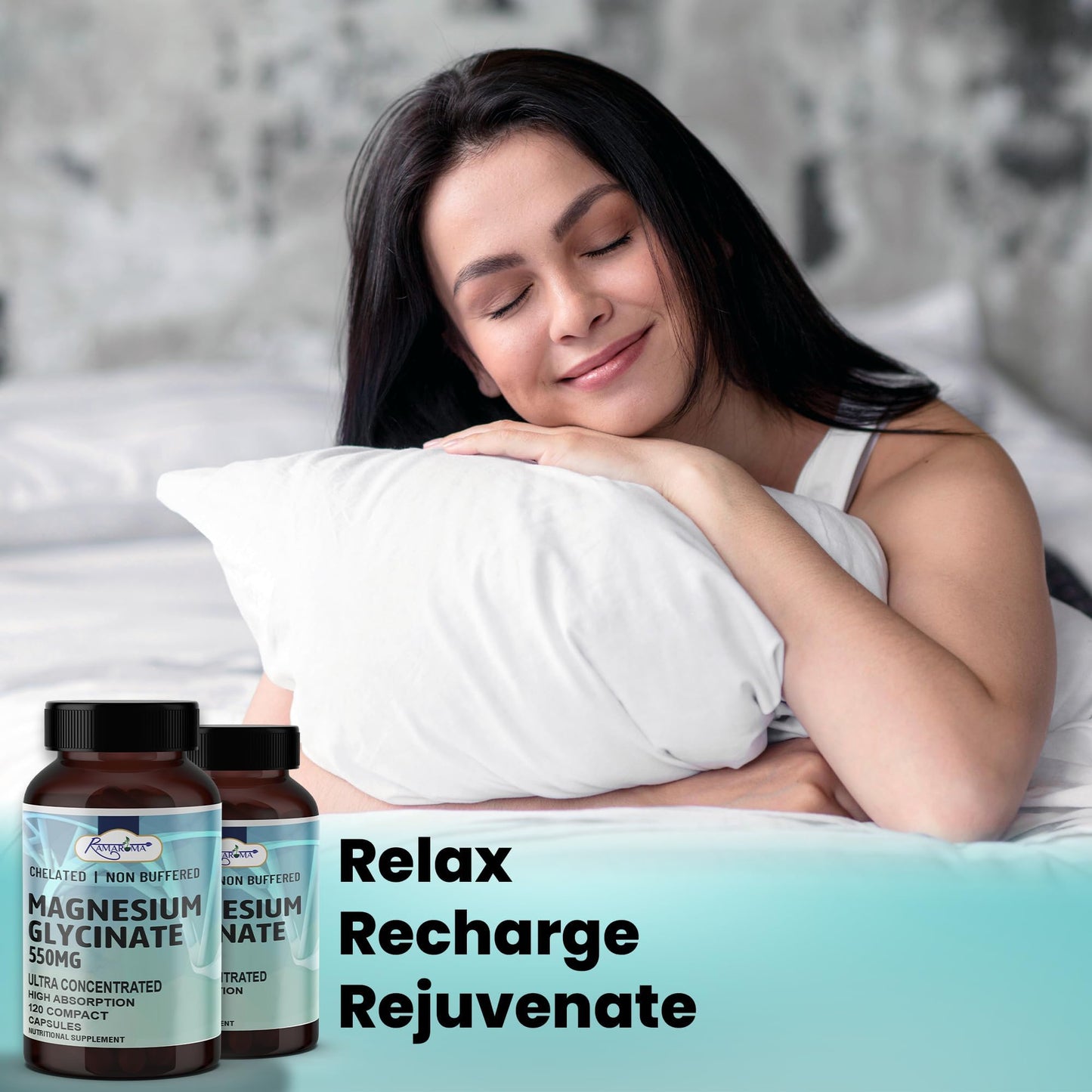 Ramaroma Pure Magnesium Glycinate 550 mg Capsules 120 Count