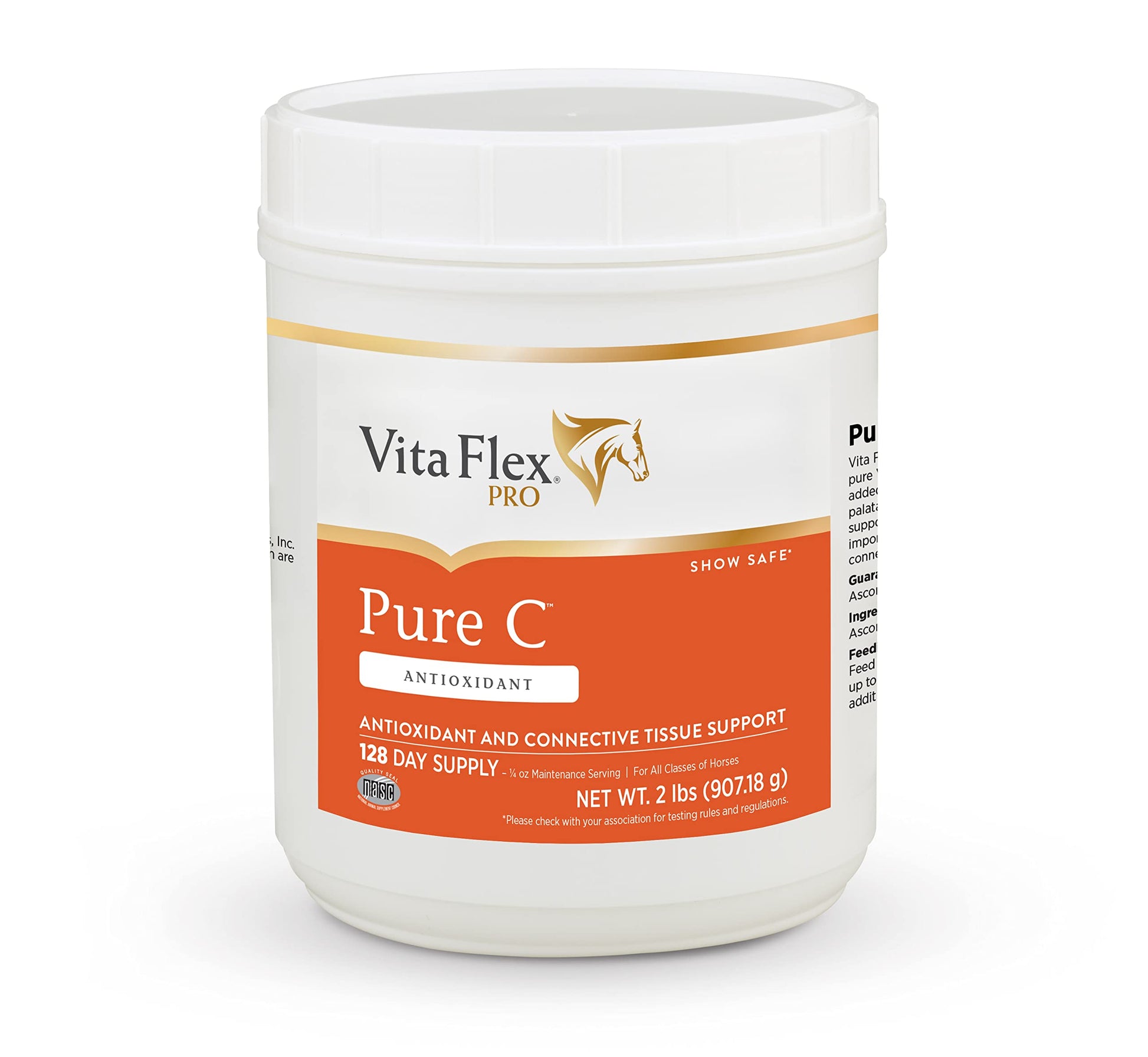 Vita Flex Pro Pure C Antioxidant Vitamin C Supplement for Horses, Powder, 2 lb, 128-Day Supply