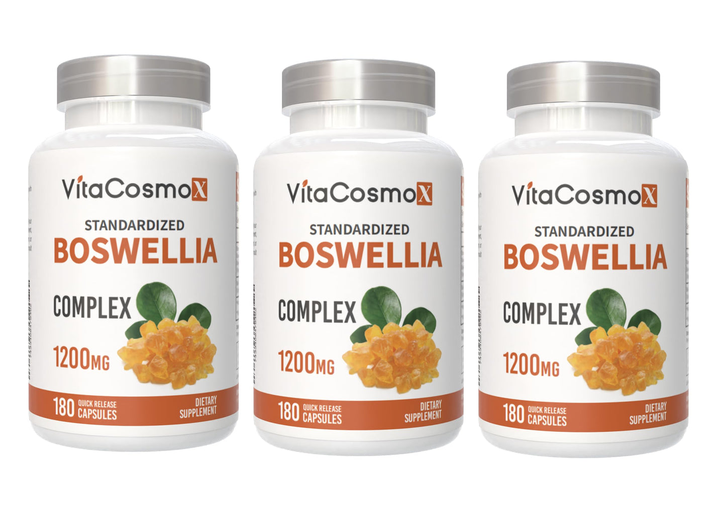 VitaCosmoX Boswellia Serrata Complex 1200 mg Capsules, 180 Count