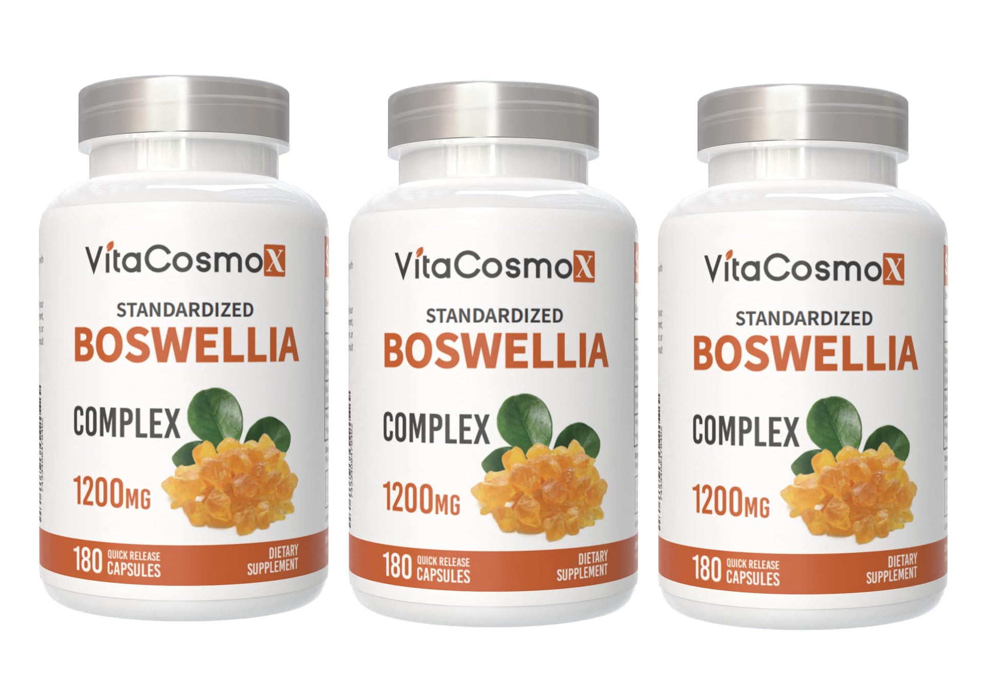 VitaCosmoX Boswellia Serrata Complex 1200 mg Capsules, 180 Count