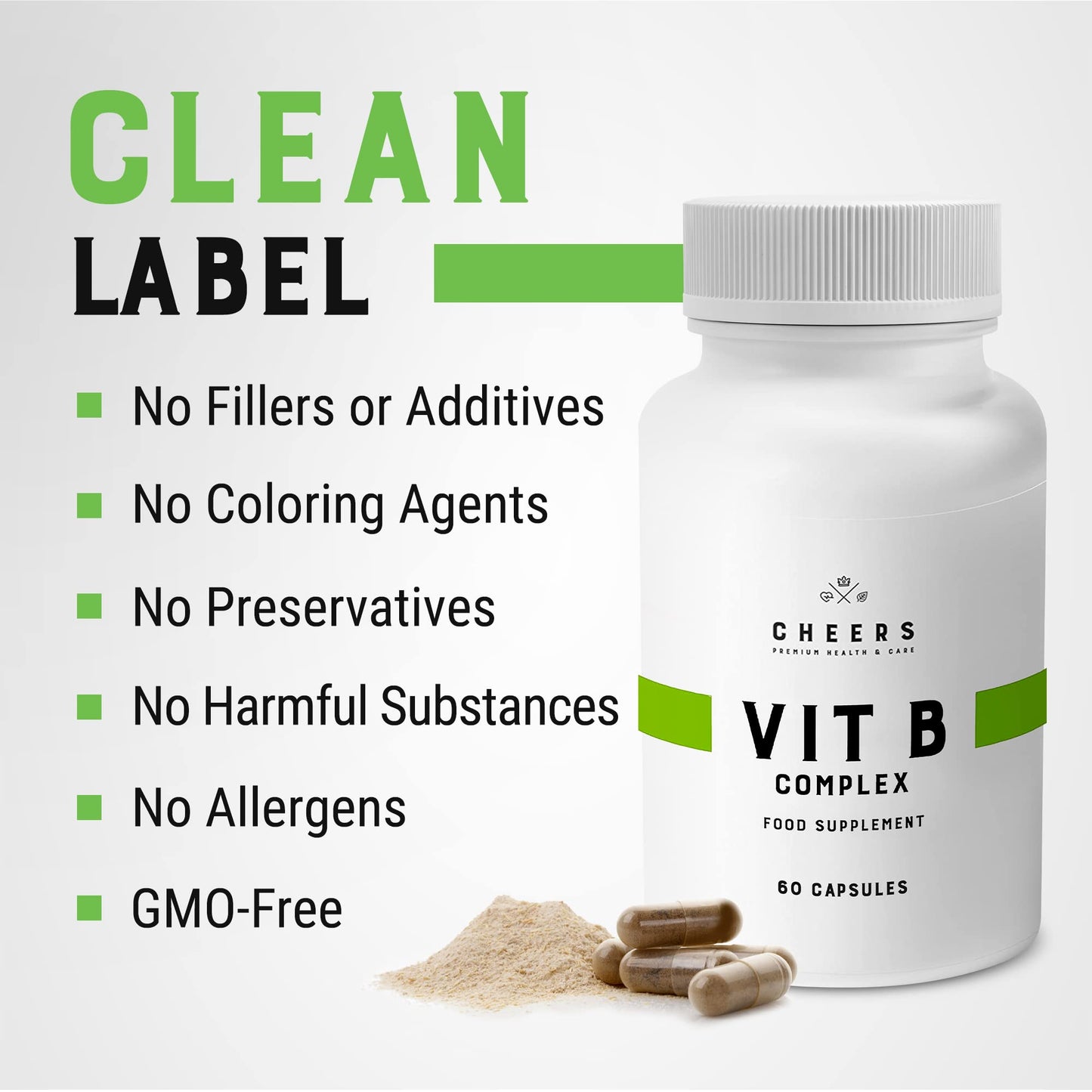 CHEERS Vitamin B Complex Supplement Capsules 60 Capsules