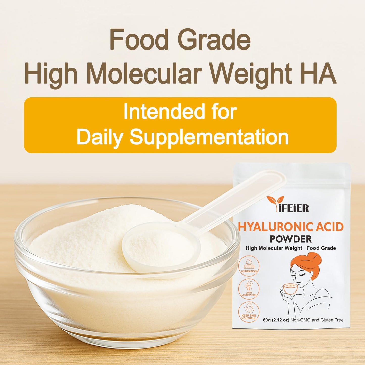 iFEiER Hyaluronic Acid Powder 2.12 oz