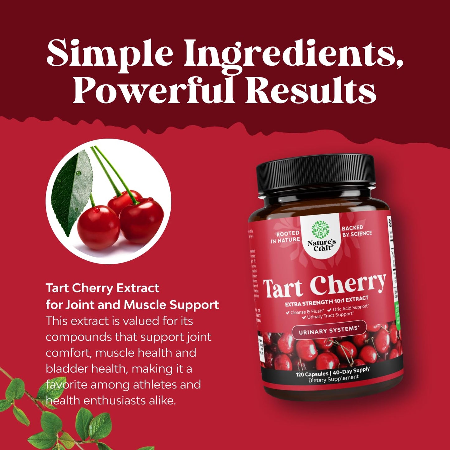 Natures Craft Extra Strength Tart Cherry Extract 120 Capsules