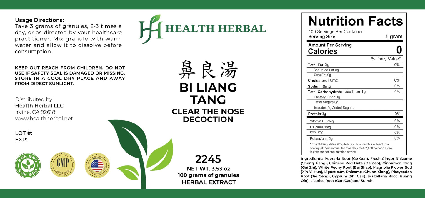 Health Herbal Bi Liang Tang/Clear The Nose Decoction Powder 3.53