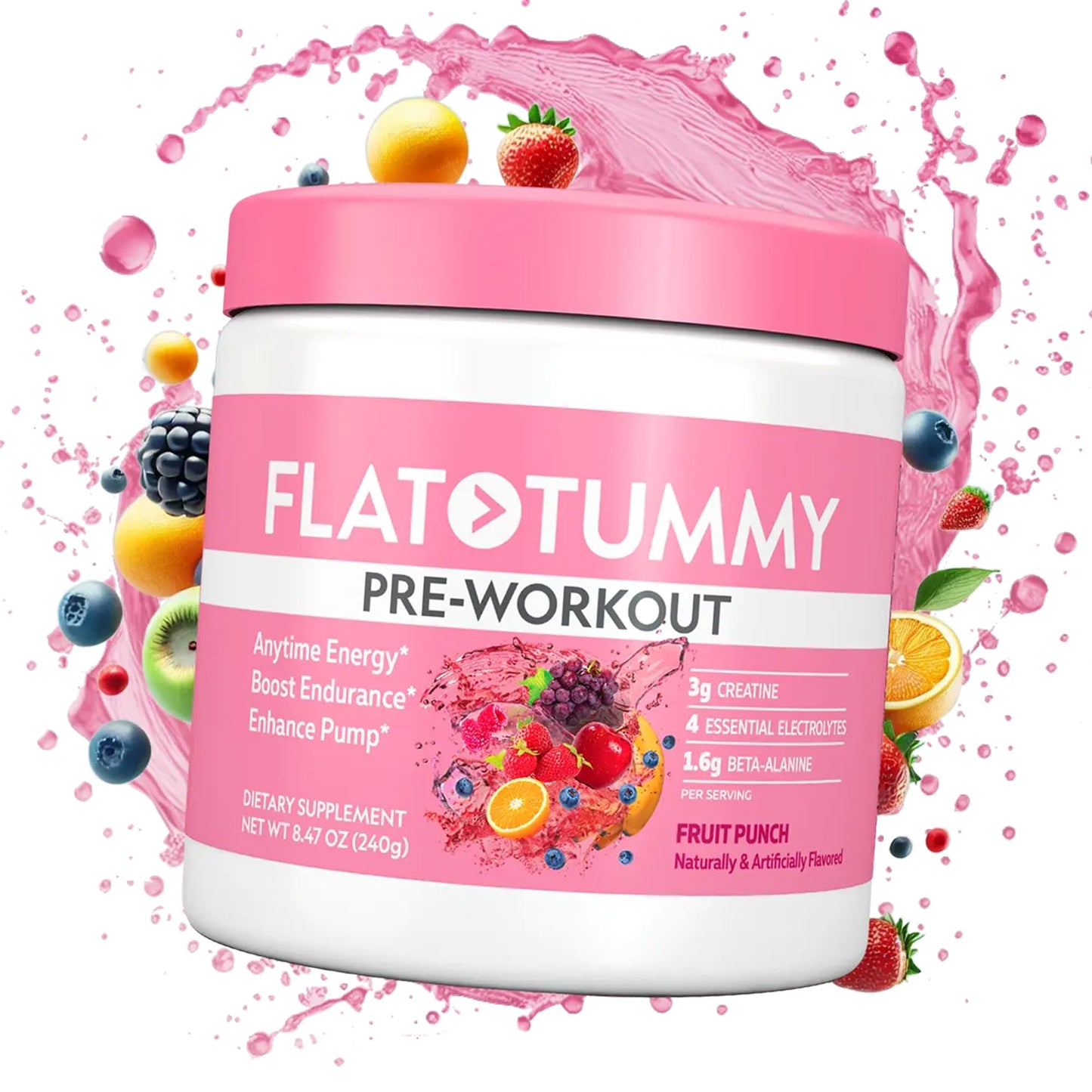 Flat Tummy Pre Workout Powder for Women Powder 8.47 Ounce