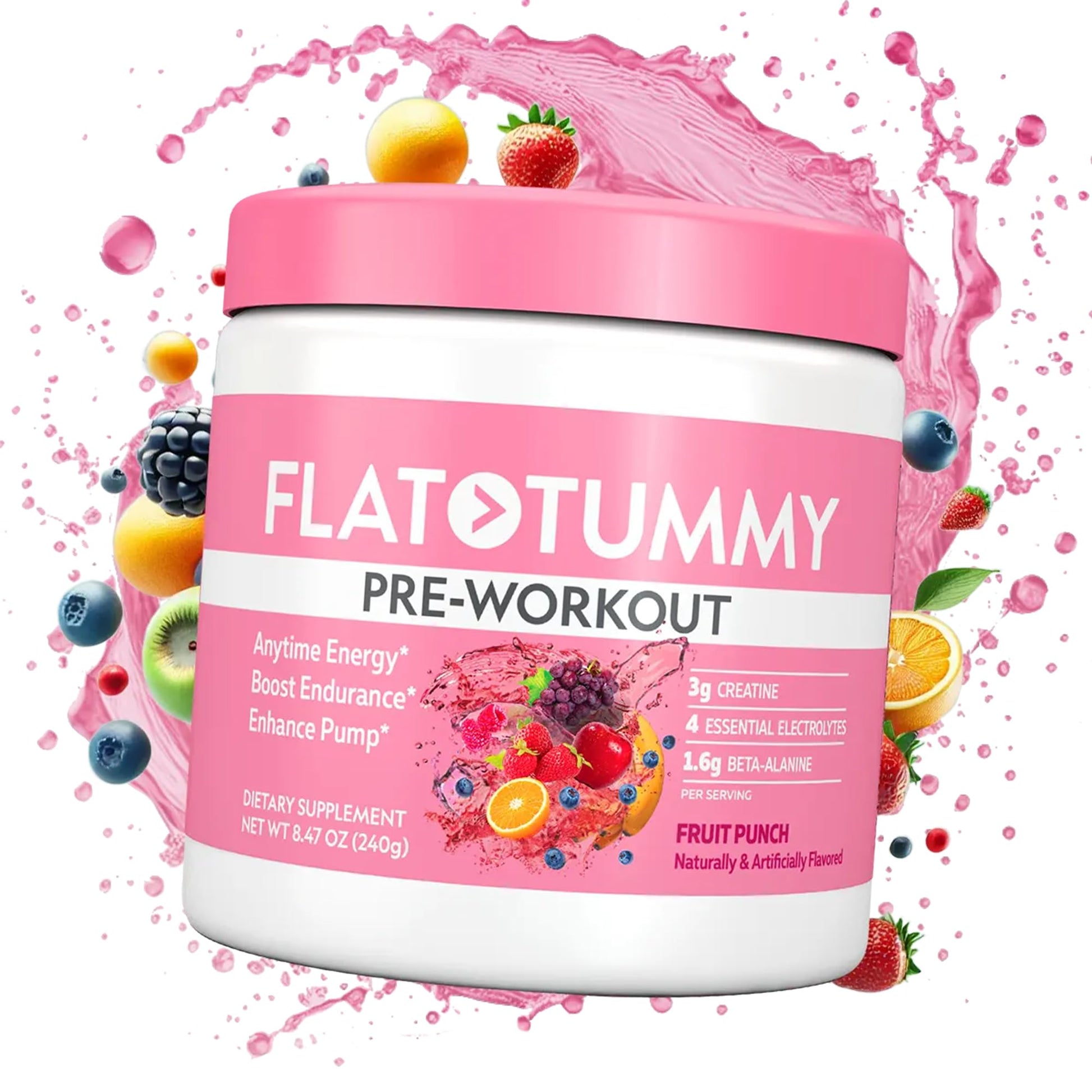 Flat Tummy Pre Workout Powder for Women Powder 8.47 Ounce