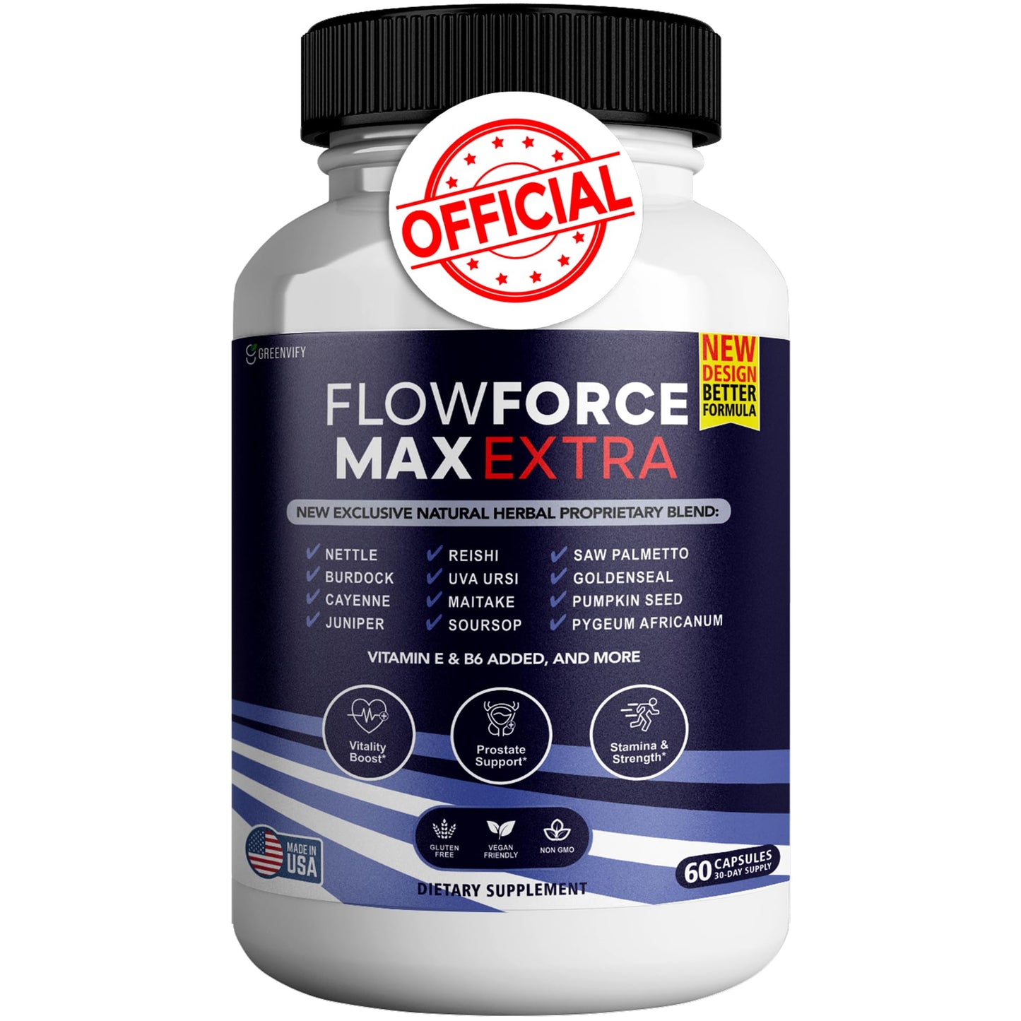 GREENVIFY Flow Force Max Extra Men's Urinary Support 60 Capsules