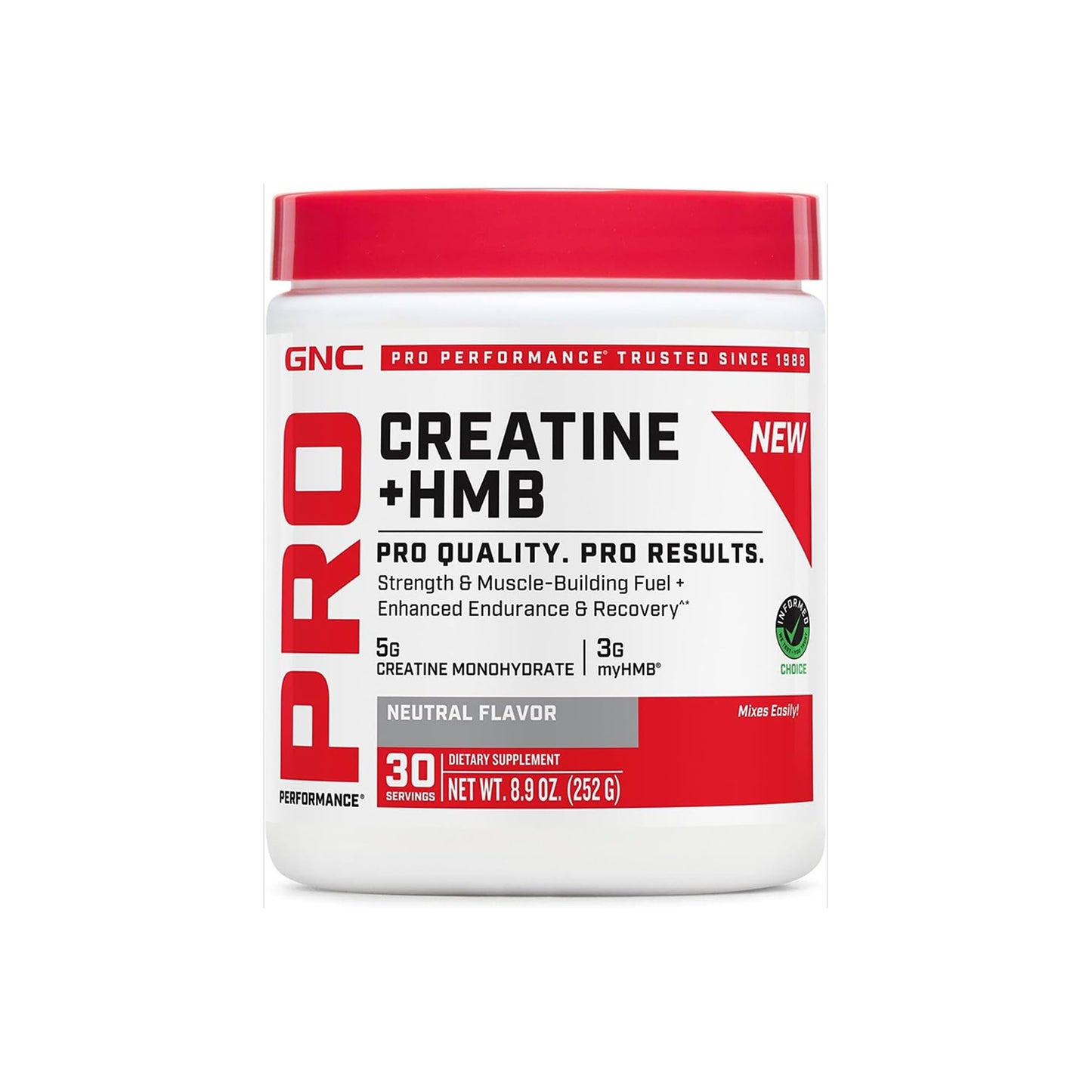 GNC Pro Performance Creatine Monohydrate + HMB Powder 8.9 Ounce