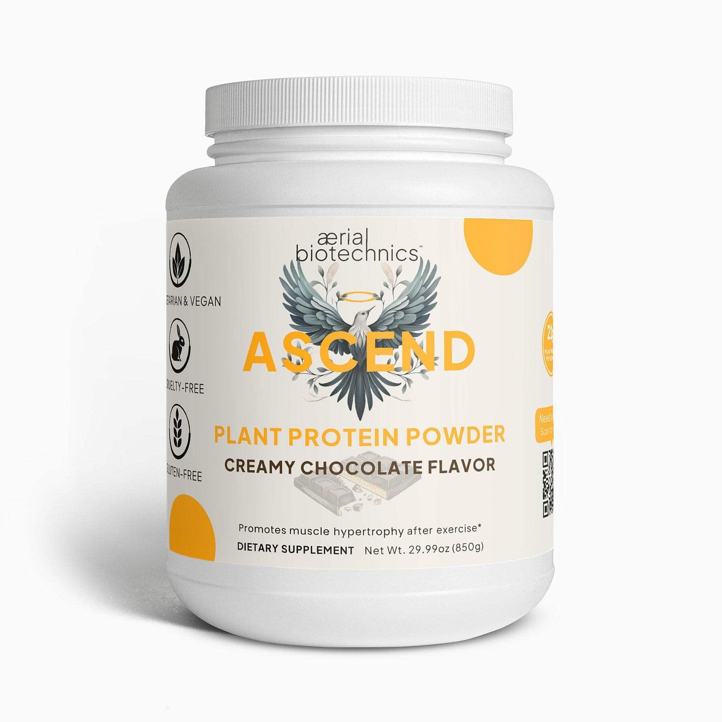 Aerial Biotechnics ASCEND Plant Protein Powder (Chocolate), 29.99