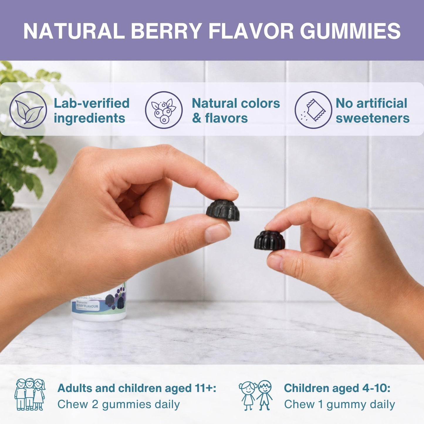 Igennus Healthcare Nutrition Advanced Elderberry Immune Gummies, Vitamin C, Zinc & D3, 90 Gummies