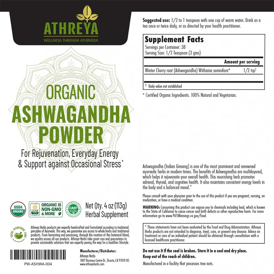 Athreya Ashwagandha Powder 4 oz