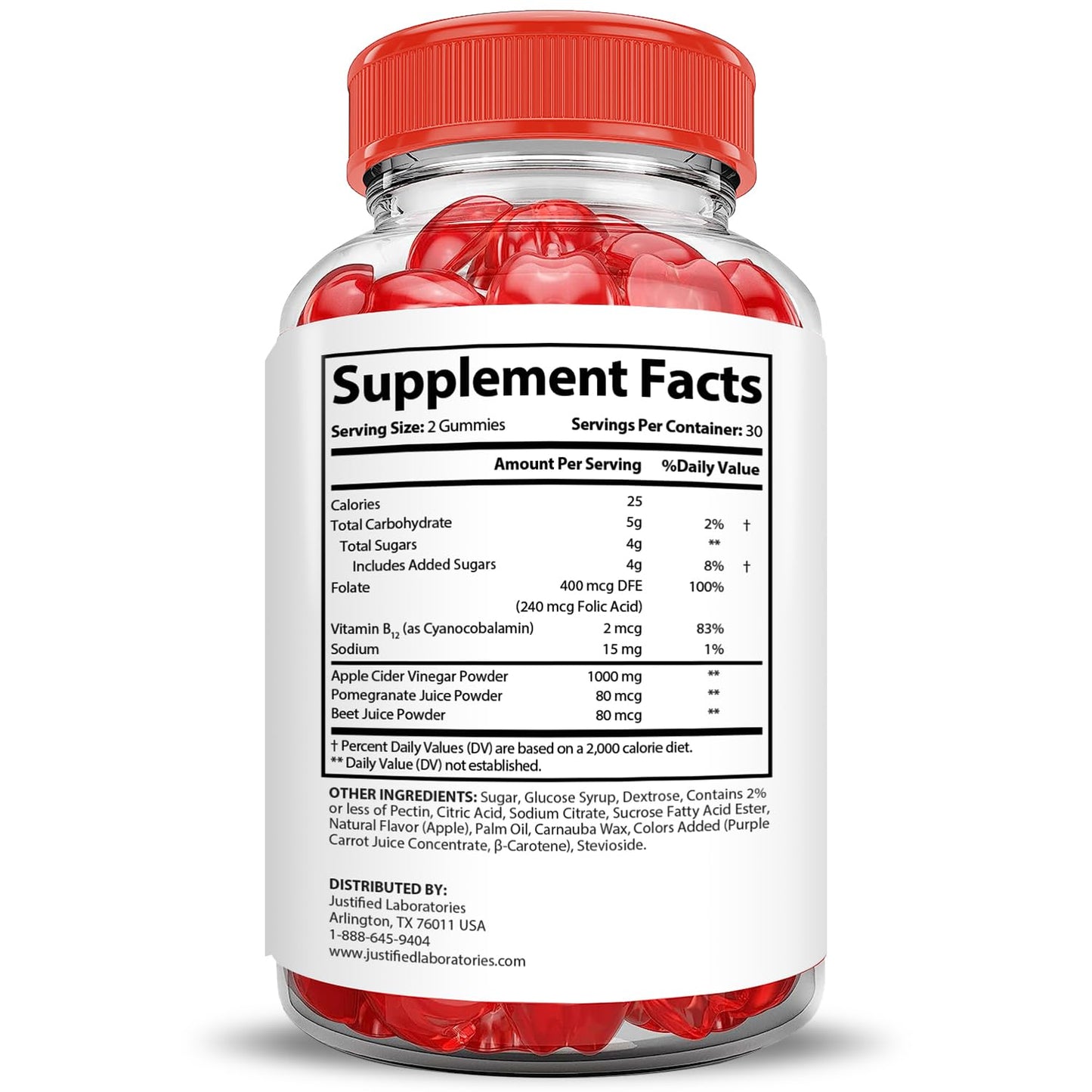 Justified Laboratories Ignite Keto ACV Gummies Advanced 1000MG Gummy, 300 Gummies