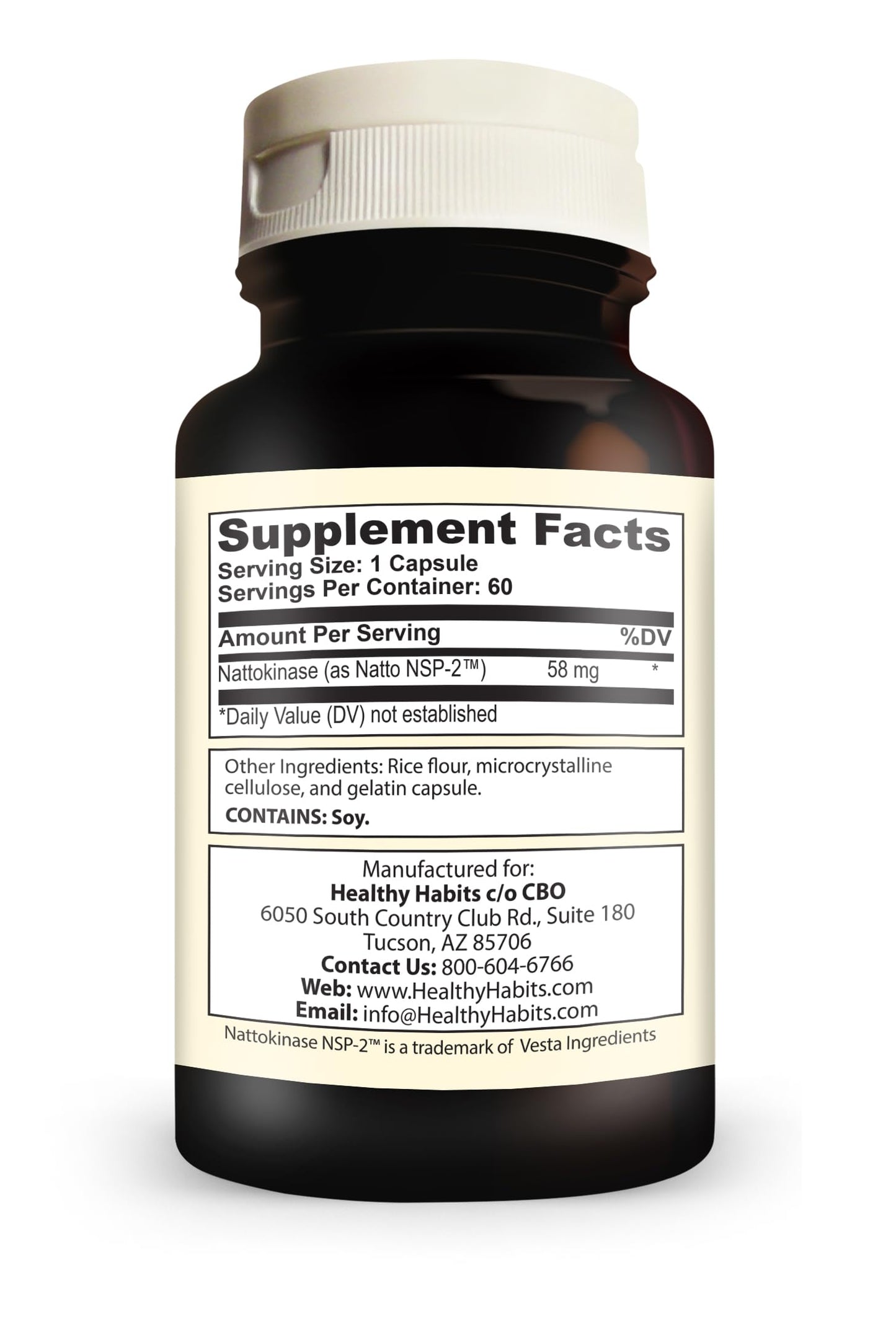 Healthy Habits Nattokinase NSP2 High Potency Supplement Capsules 60