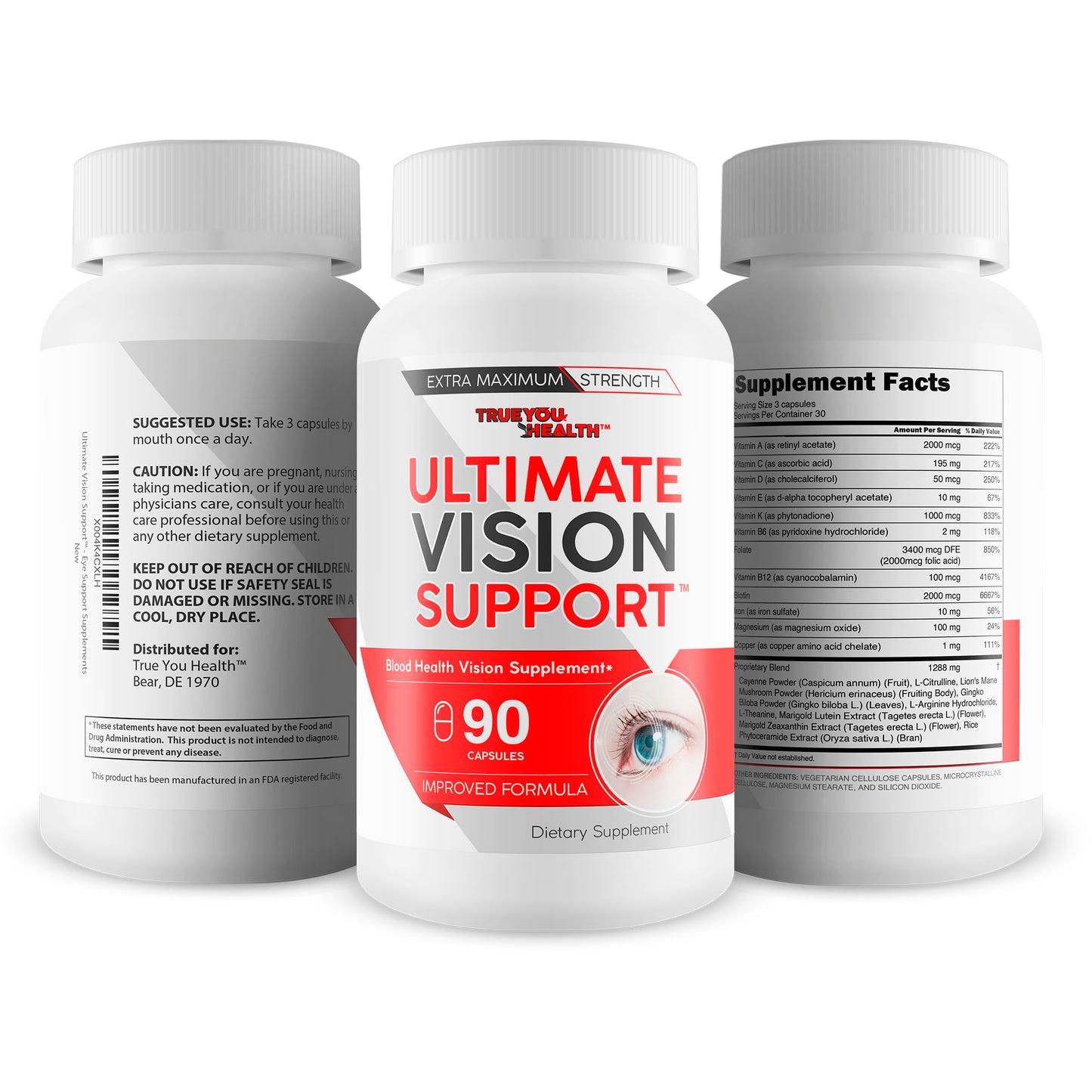 True You Health Ultimate Vision Support Lutein Zeaxanthin Capsule 90 Count