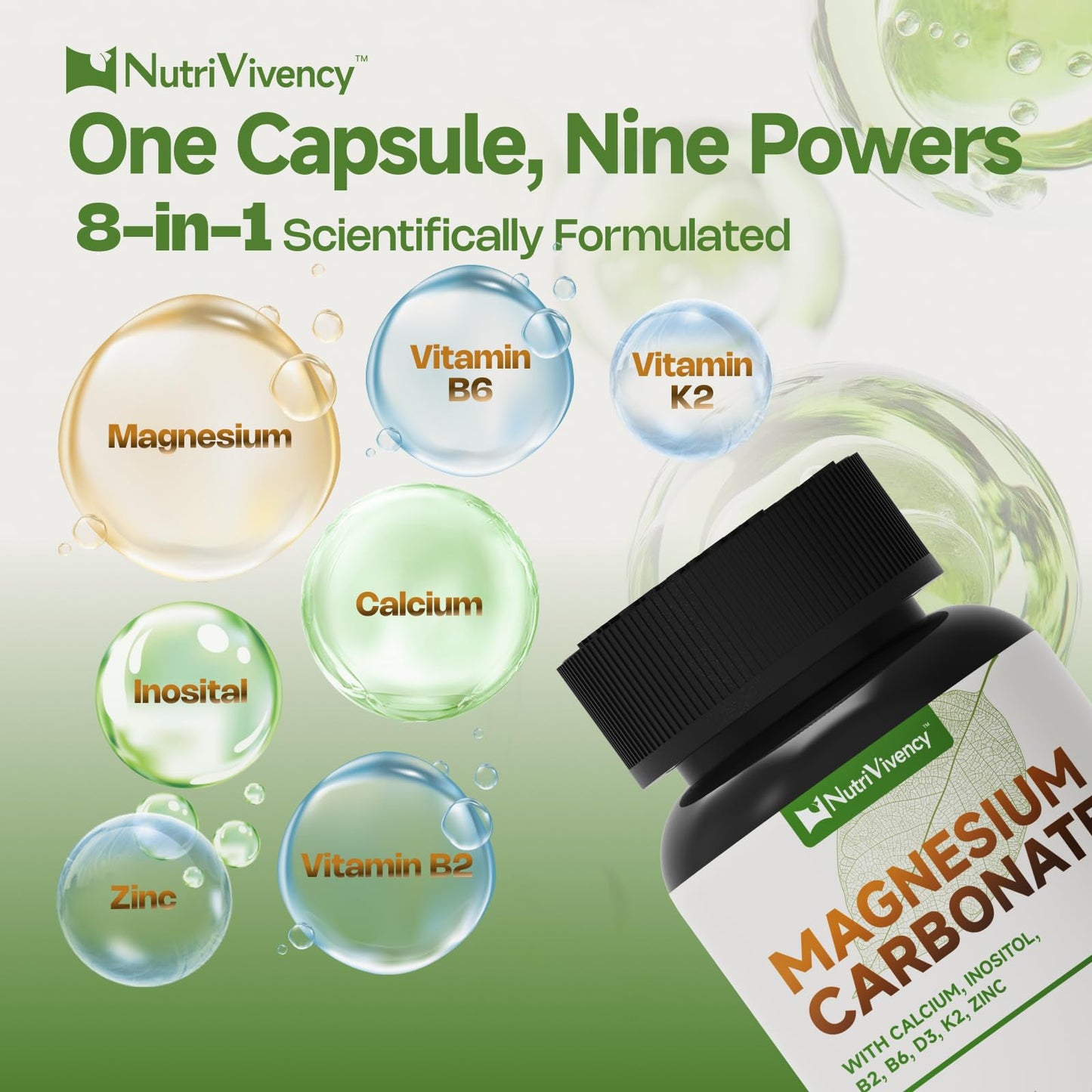 NutriVivency Magnesium Carbonate 500mg Capsules, 90 Capsules