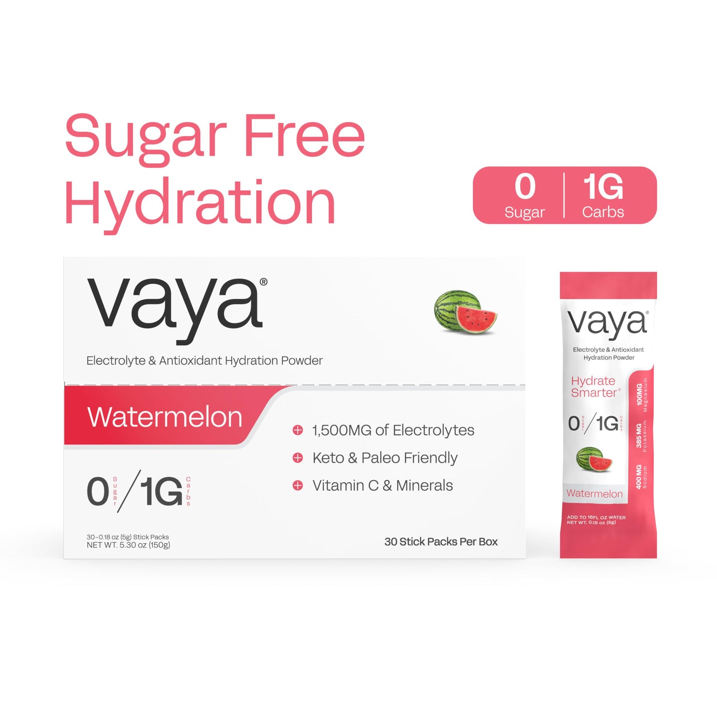 Vaya Sugar Free Electrolyte Powder Packets, 30 Pack