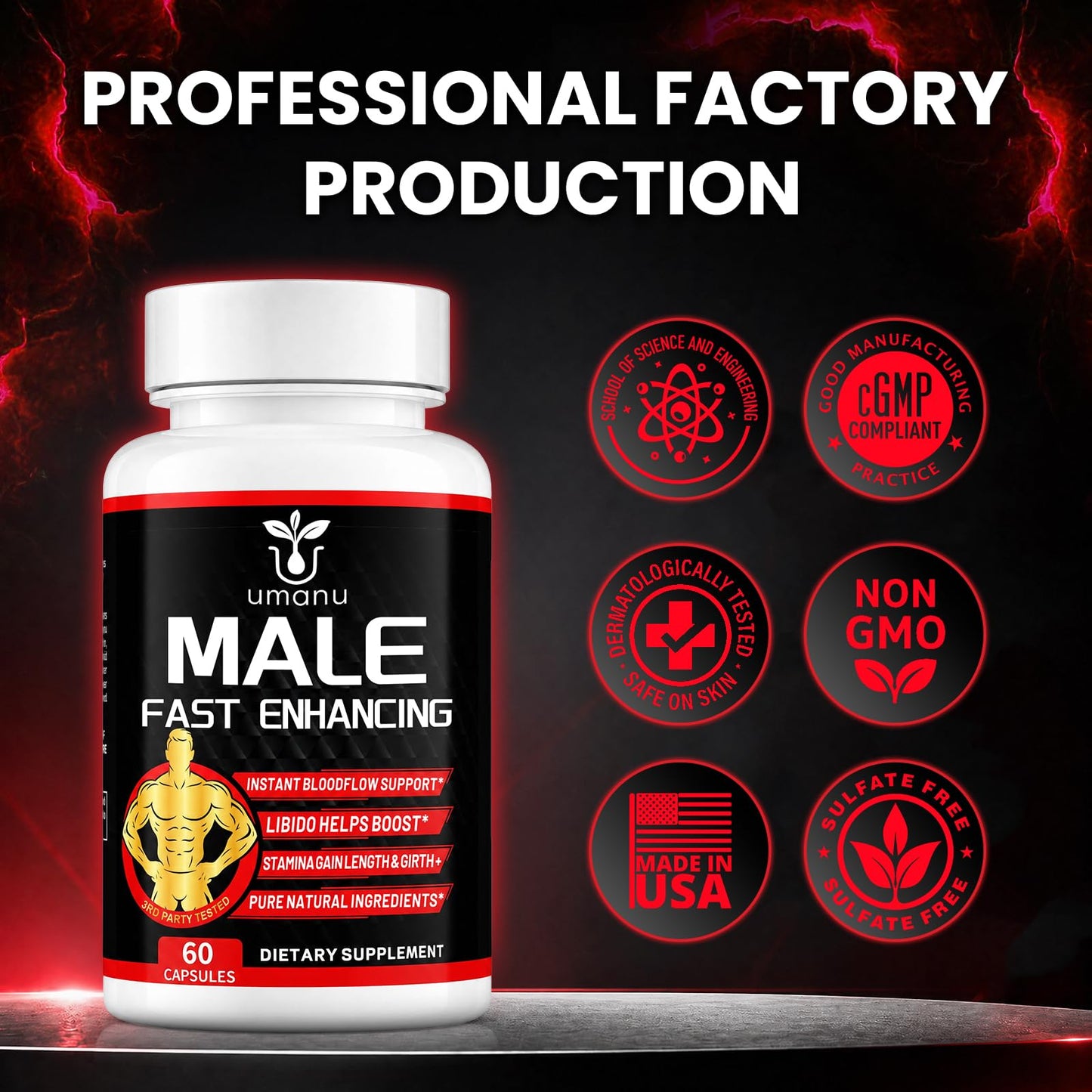 Umanu Fast-Acting Male Enhancing Supplement Caplets 60