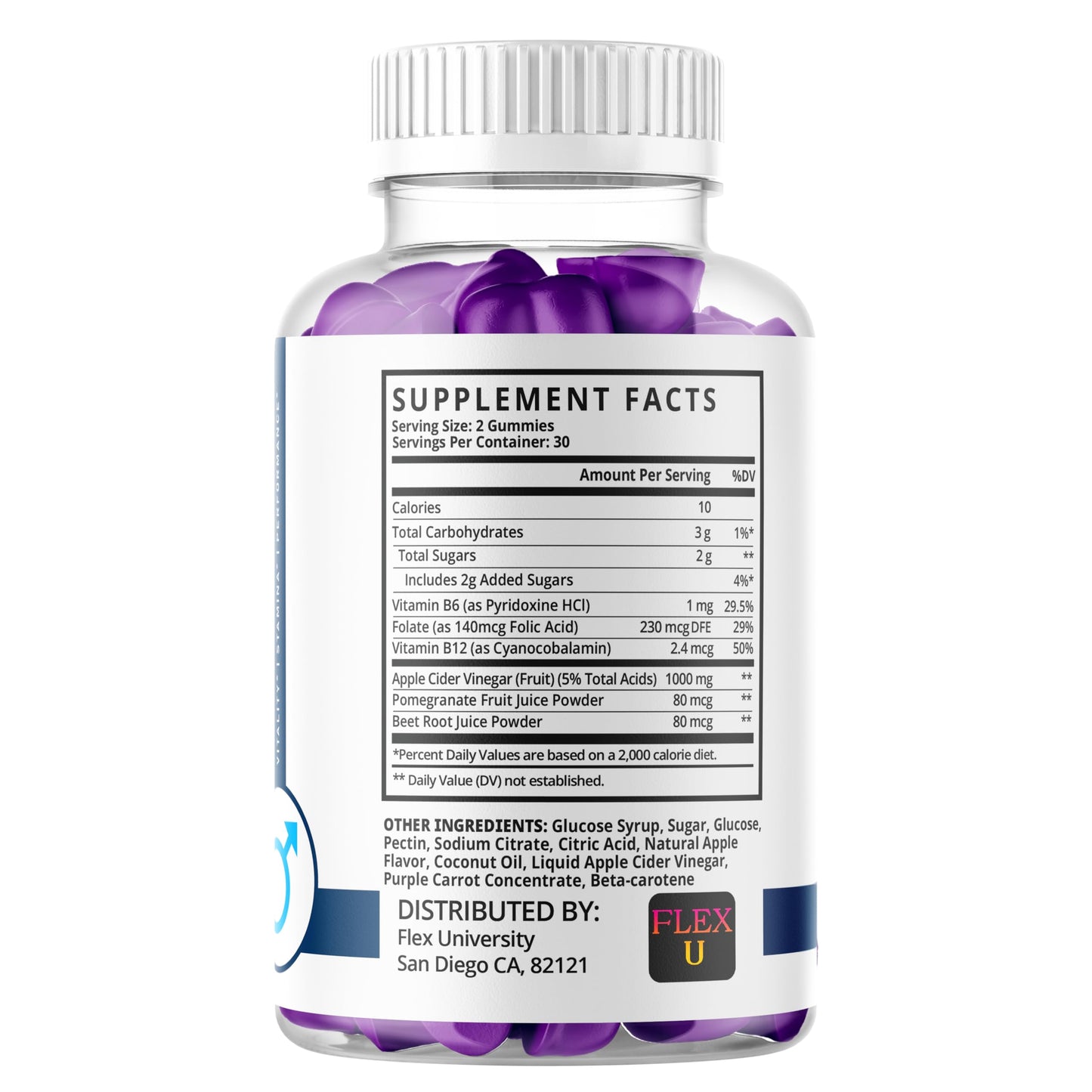 Flex University Ultra Peak XL Gummies for Men Gummy, 120 Gummies