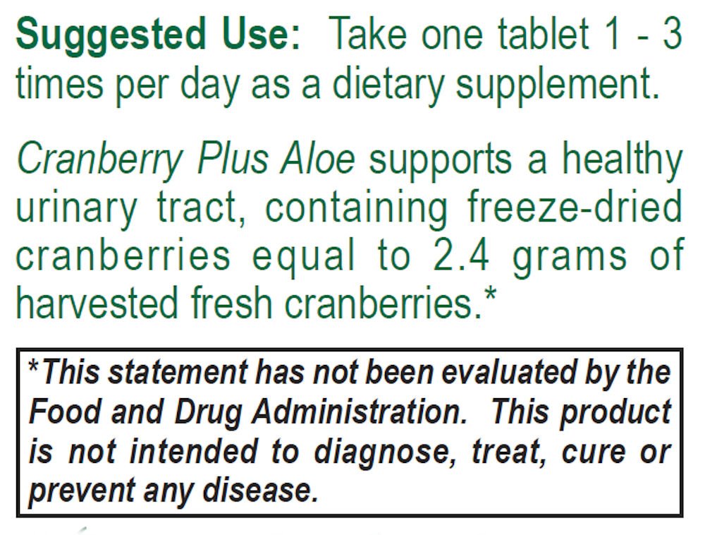 Hillestad Pharmaceuticals Cranberry Plus Aloe Tablets 100