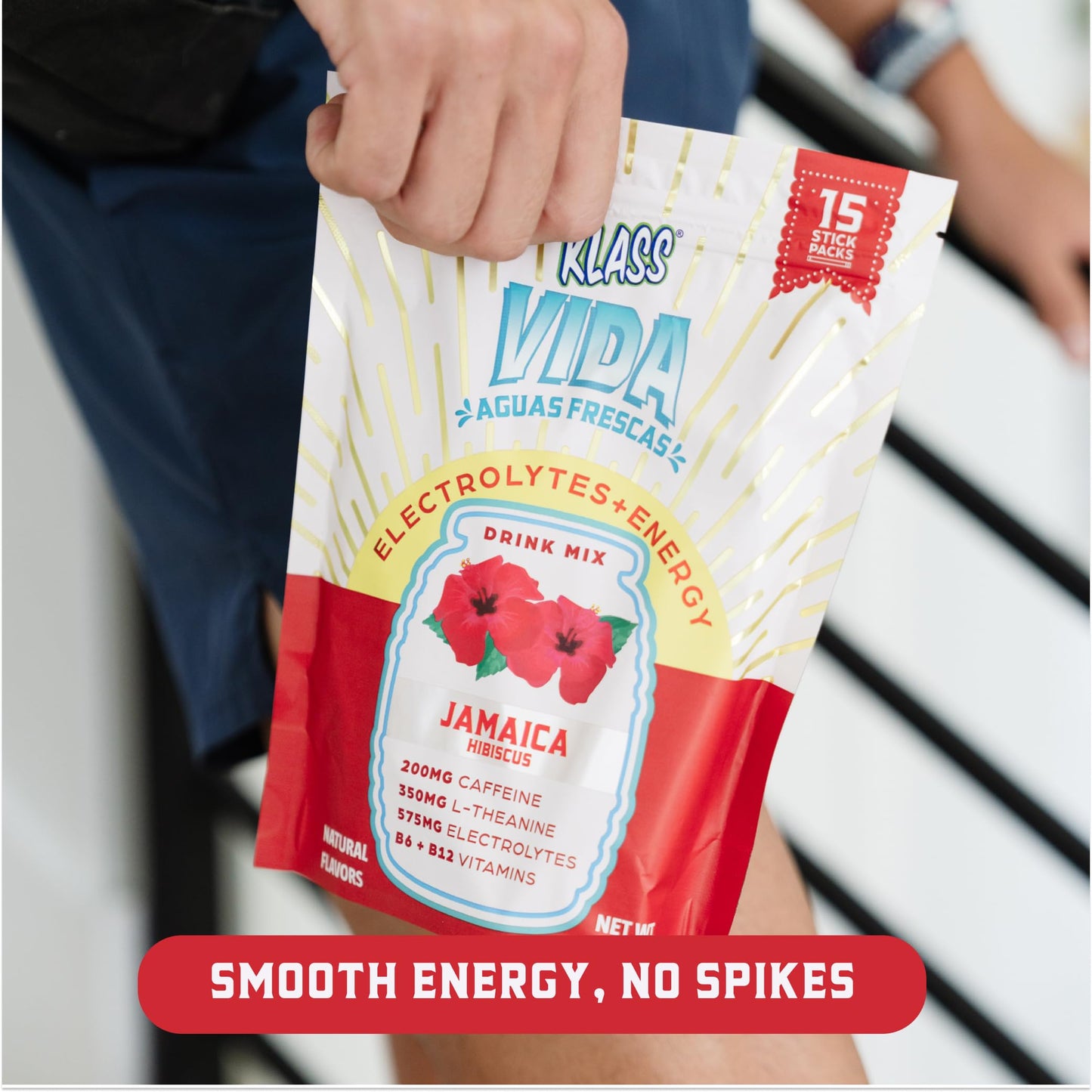 KLASS VIDA Energy + Hydration Hibiscus Electrolytes Powder, 4.23 oz