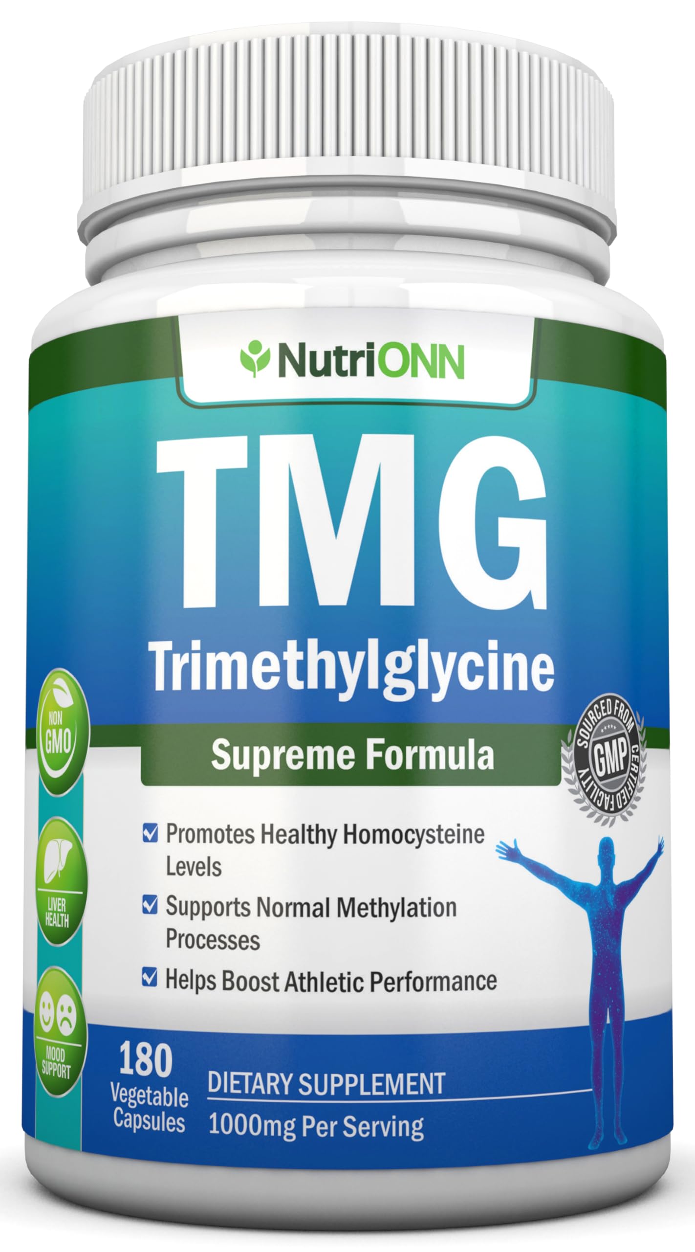 NutriONN TMG Trimethylglycine Supplement Capsule, 180 Capsules