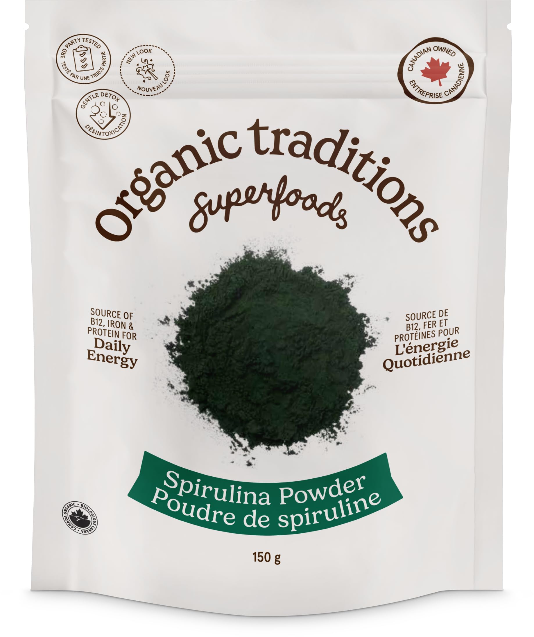 Organic Traditions Spirulina Algae Powder Green Superfood Blend 5.3 oz