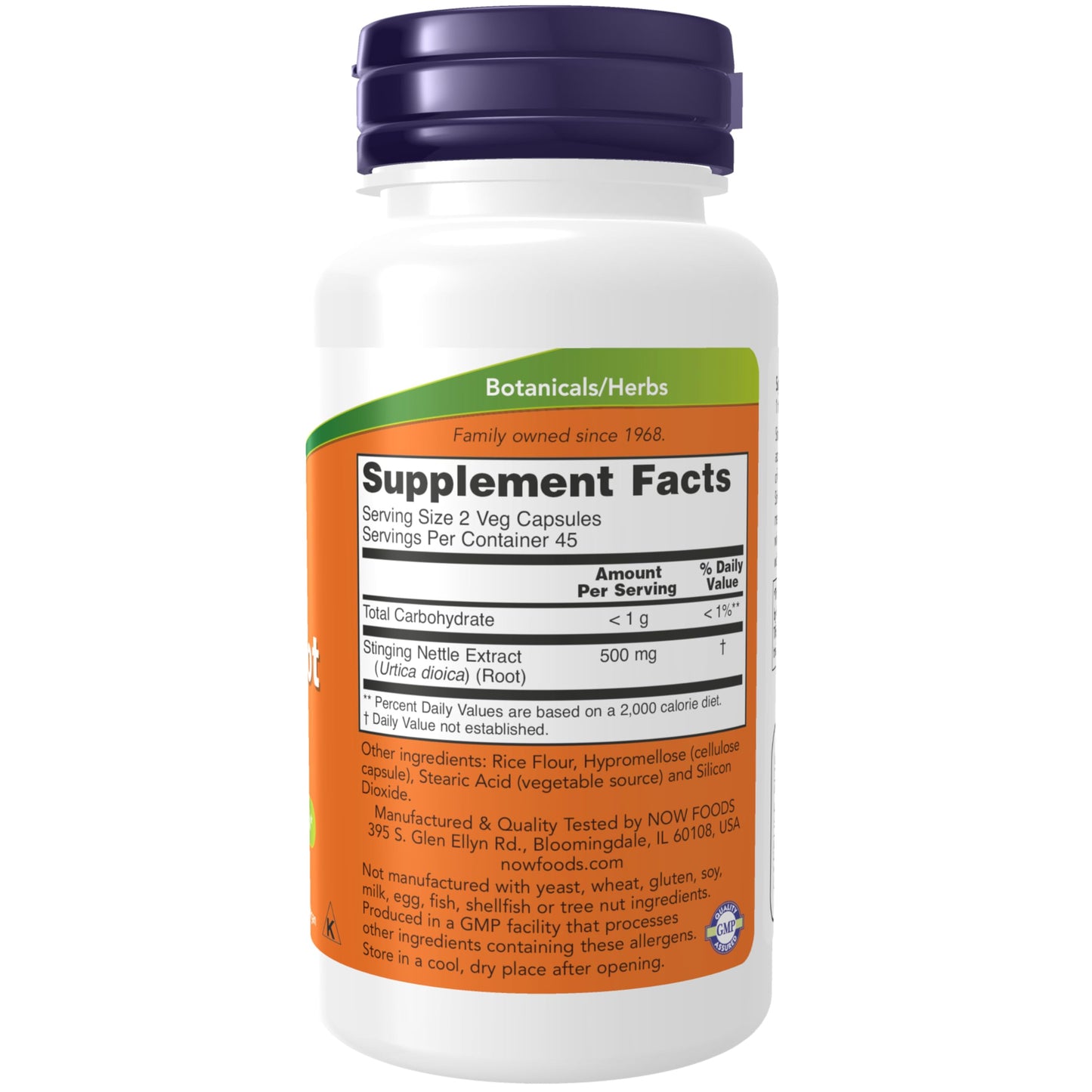 NOW Foods Nettle Root Extract 250mg Capsules, 90 Count