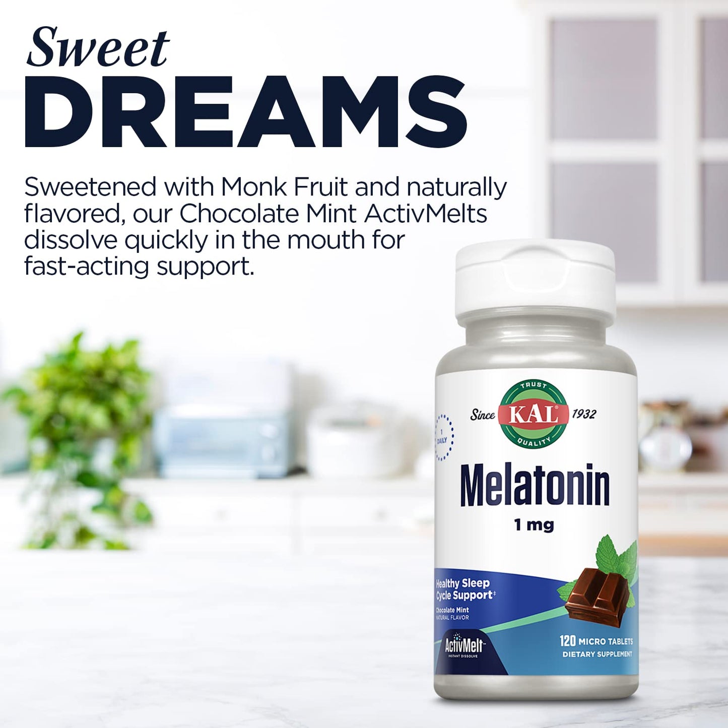 KAL Melatonin 1mg Sleep Aid Tablet, 120 Count