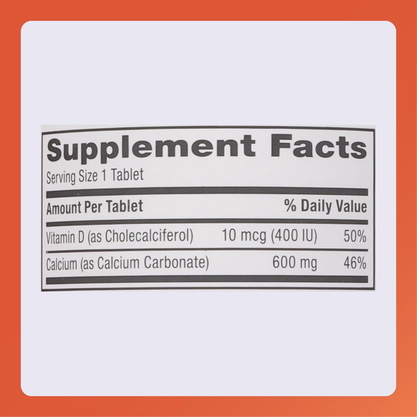 MAJOR Calcium 600 mg Tablets with Vitamin D3 400 IU, 150 Tablets