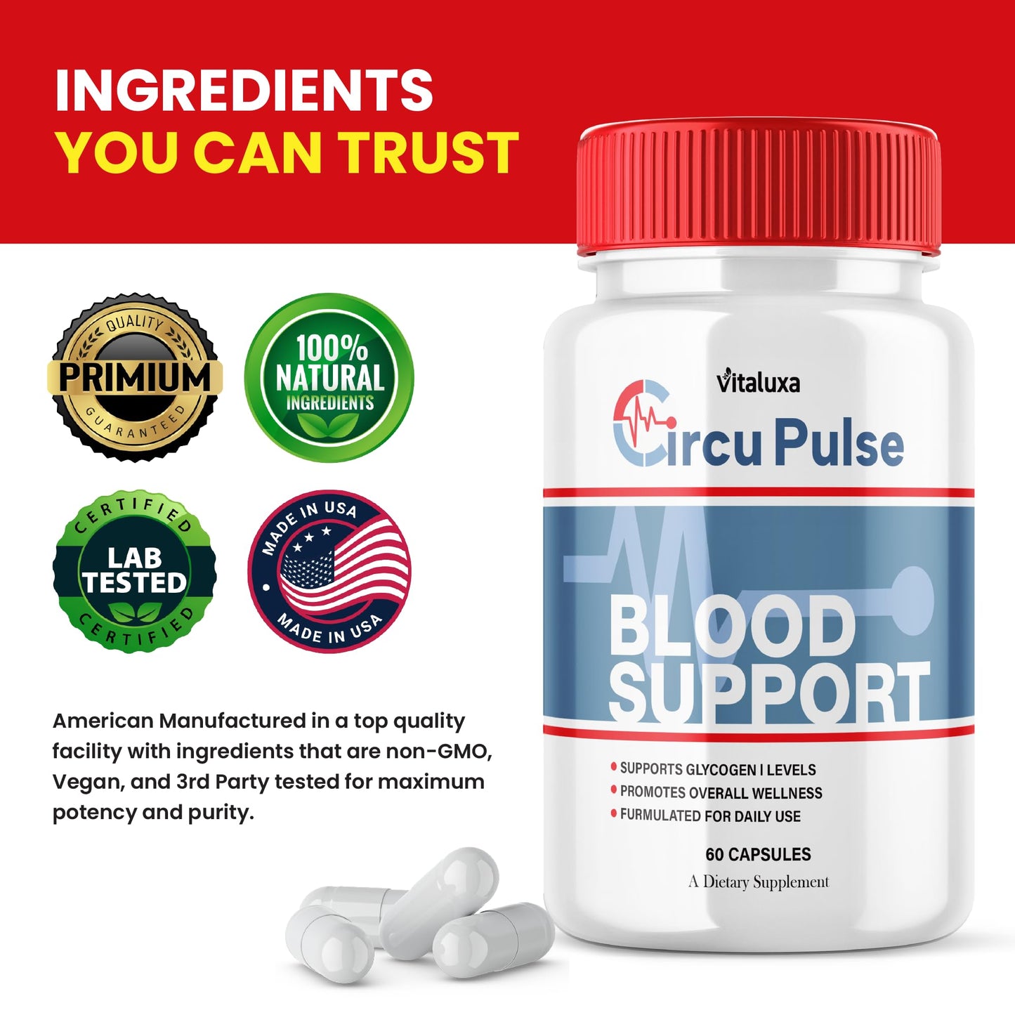 Vitaluxa CircuPulse Blood Support Capsules 120 Count
