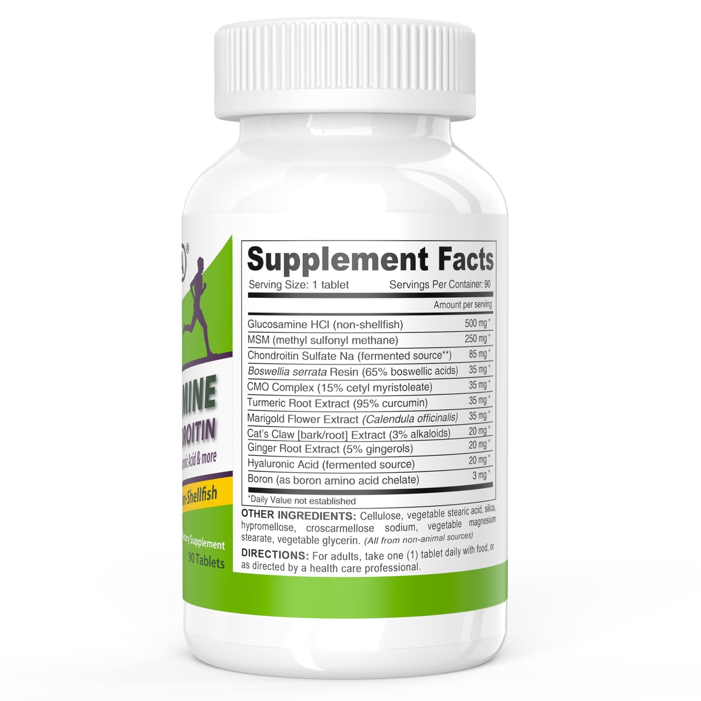 DEVA Vegan Glucosamine MSM & Chondroitin + Turmeric, CMO, Boswellia, Hyaluronic Acid & More, Improved Non-Animal Formula, 180 Tablets