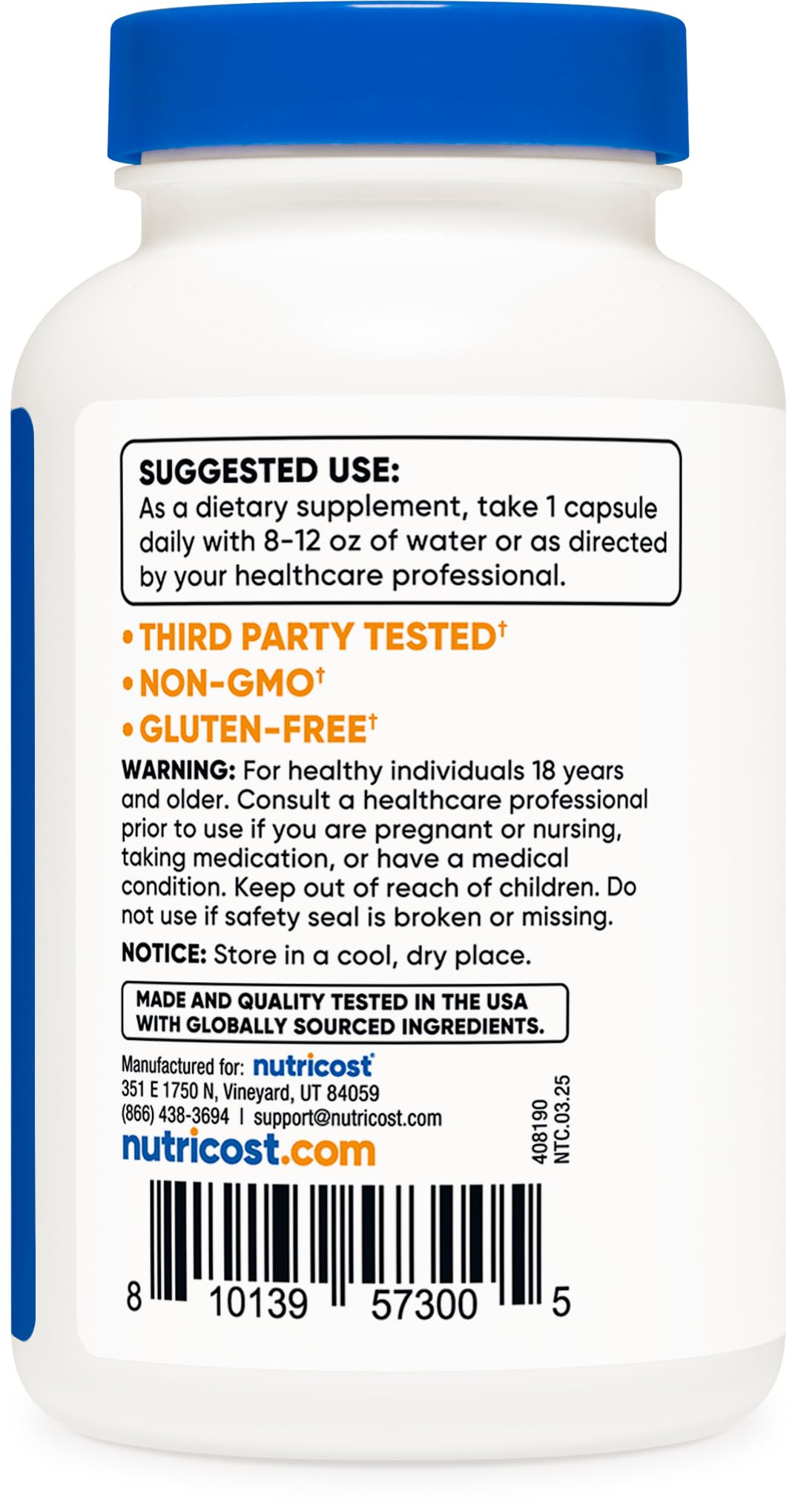 Nutricost Zinc Picolinate (50mg) Vegetable Capsules, 2 Bottles