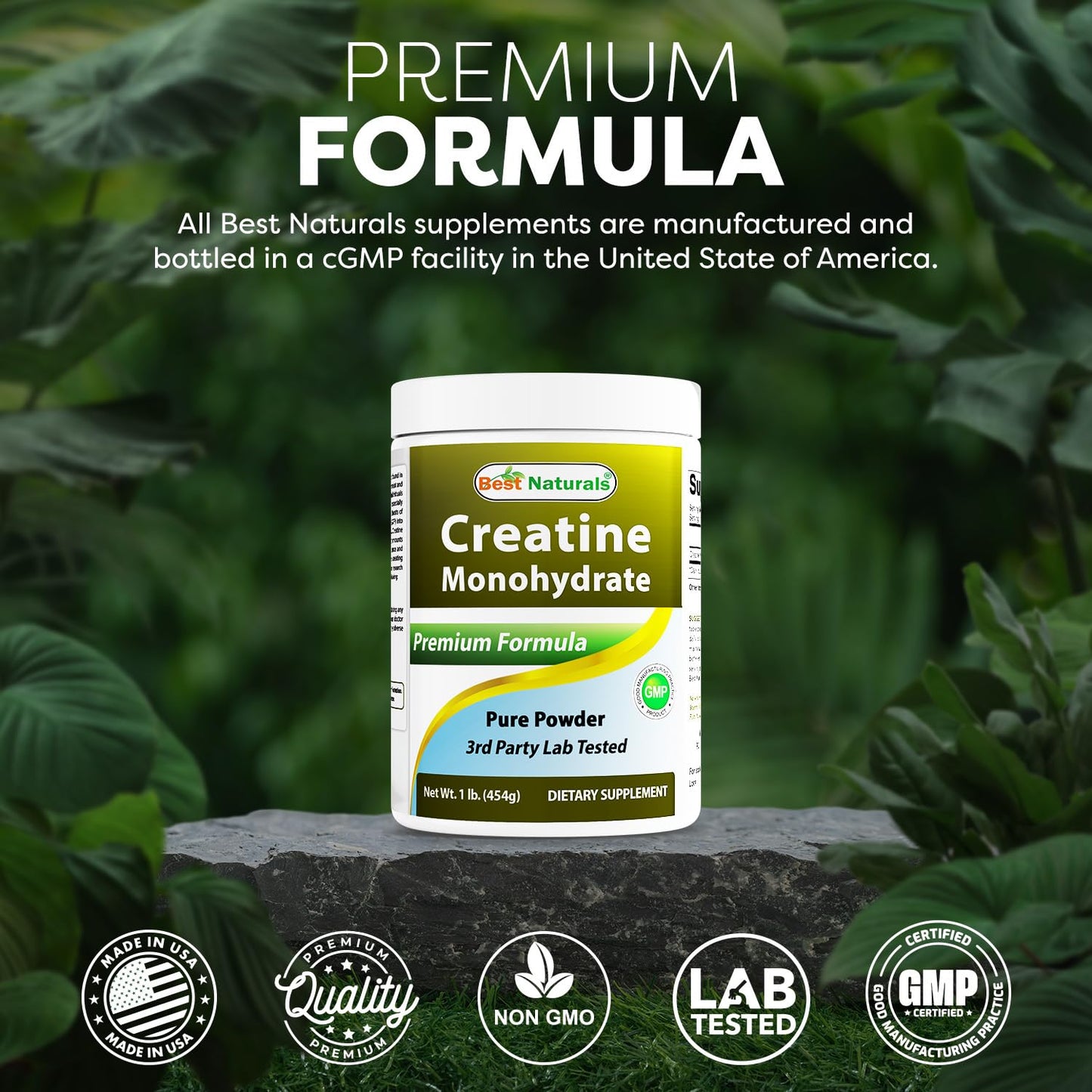 Best Naturals Creatine Monohydrate Powder, 16 oz